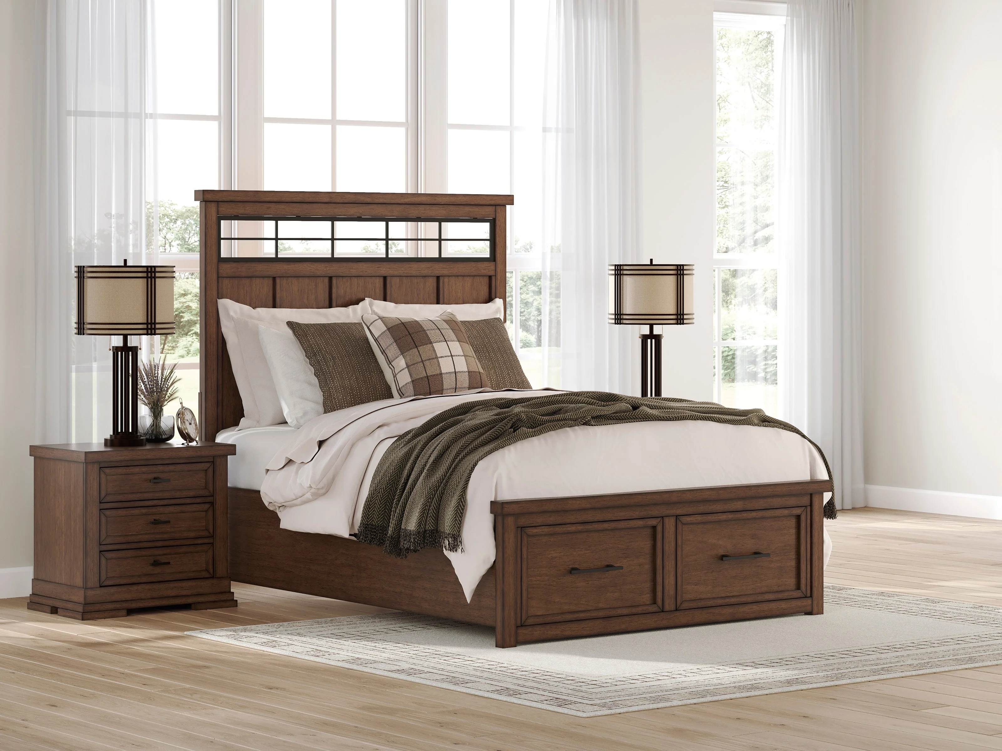 Taffenbrook Medium Brown Queen Storage Platform Bed - Image 10