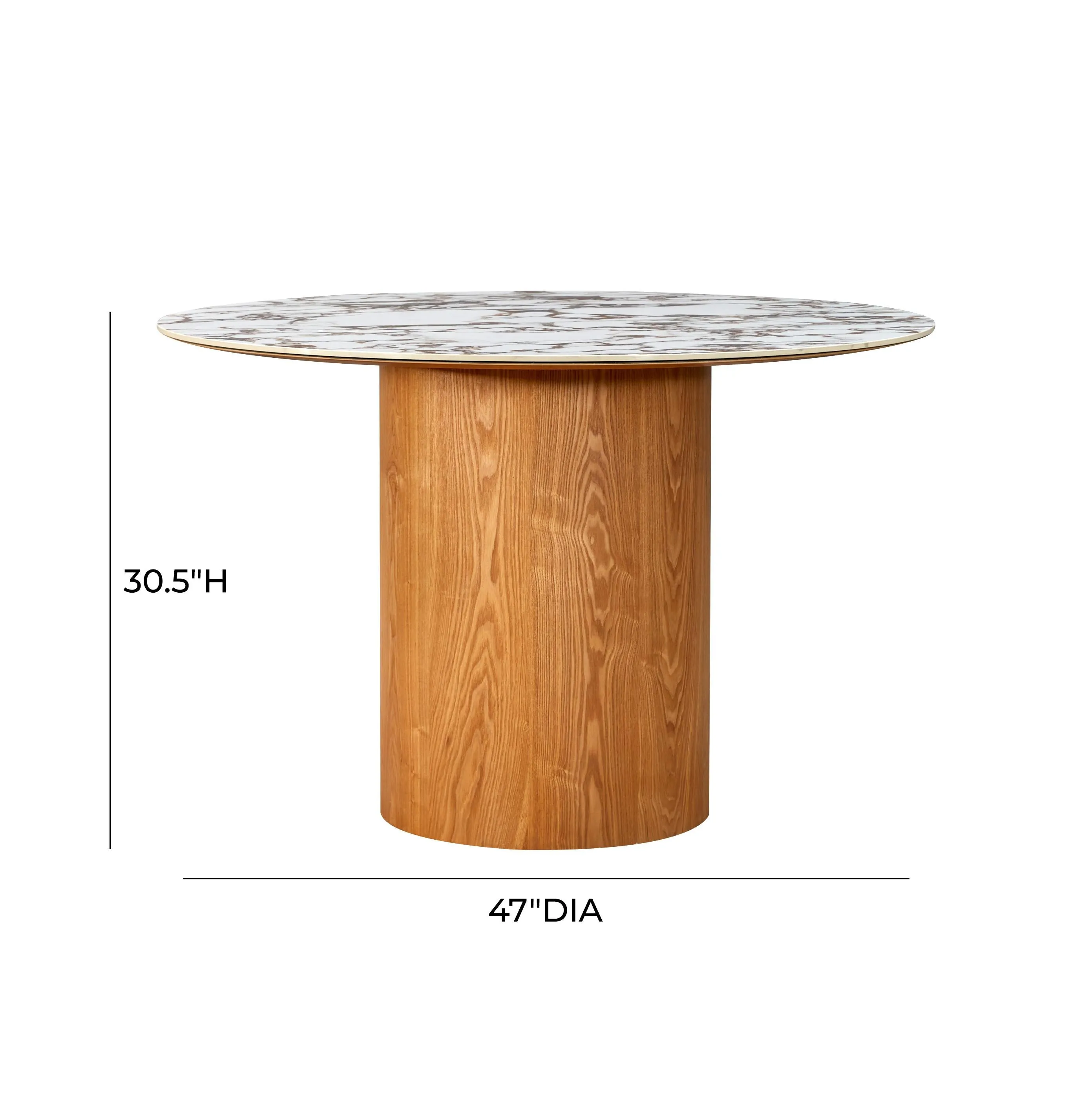 Tamara Marble Ceramic 47" Round Dinette Table - Image 5