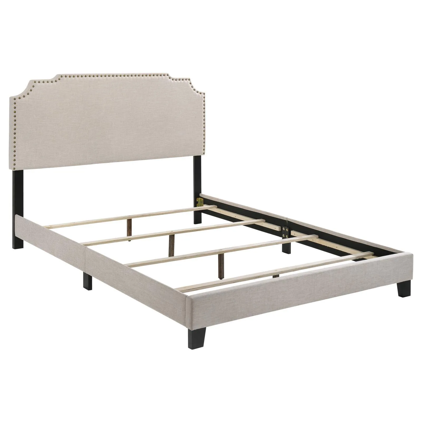 Tamarac Beige Upholstered Nailhead Full Bed - Image 3