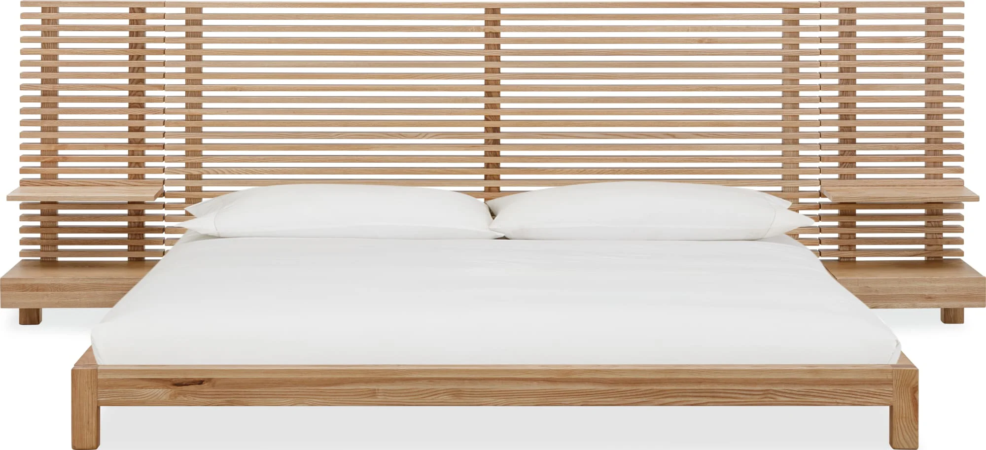 Tanner Flaxen Queen Solid Ash Wall Bed with Integrated Nightstands - Image 3