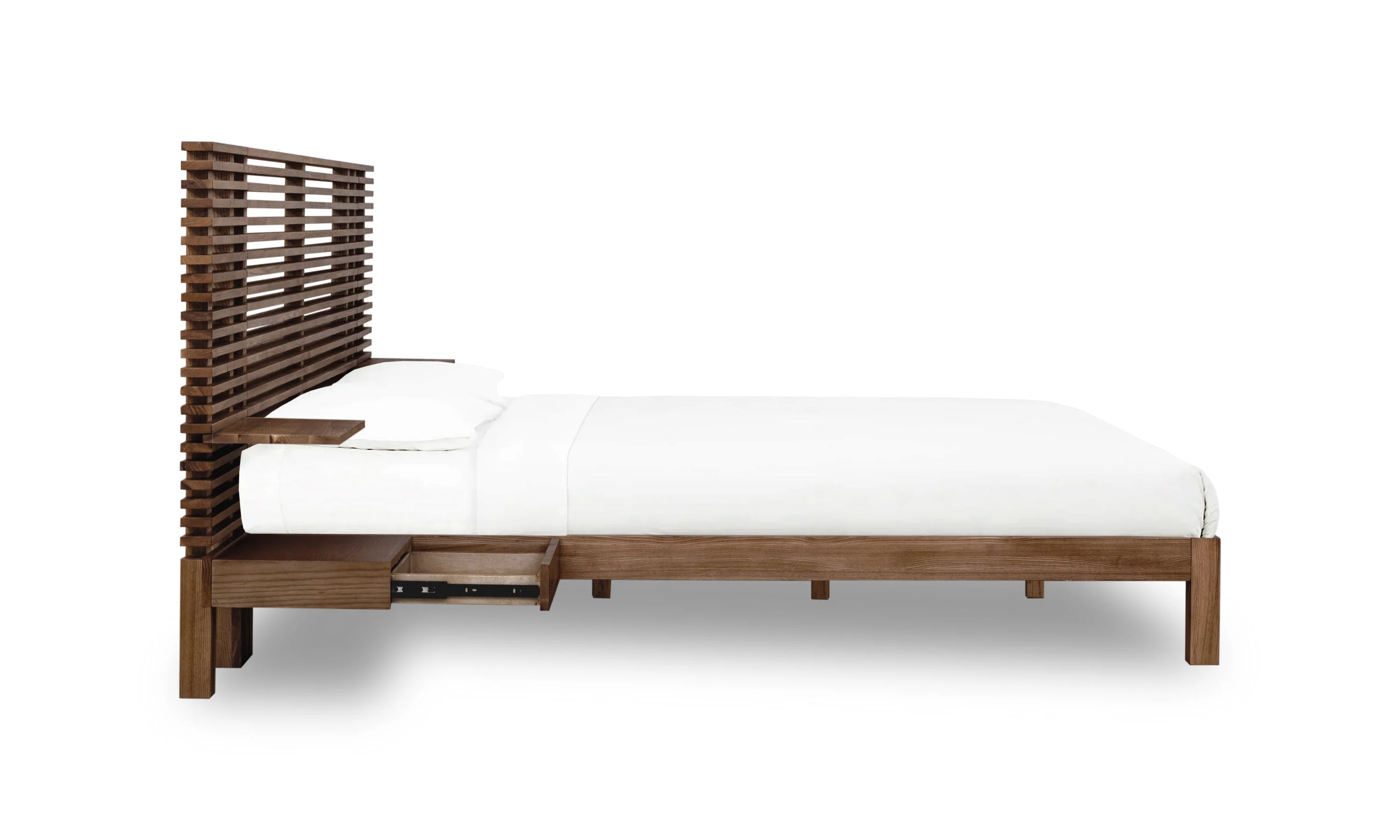 Tanner Solid Ash Full Wall Bed with Integrated Nightstands in Roux - Image 3