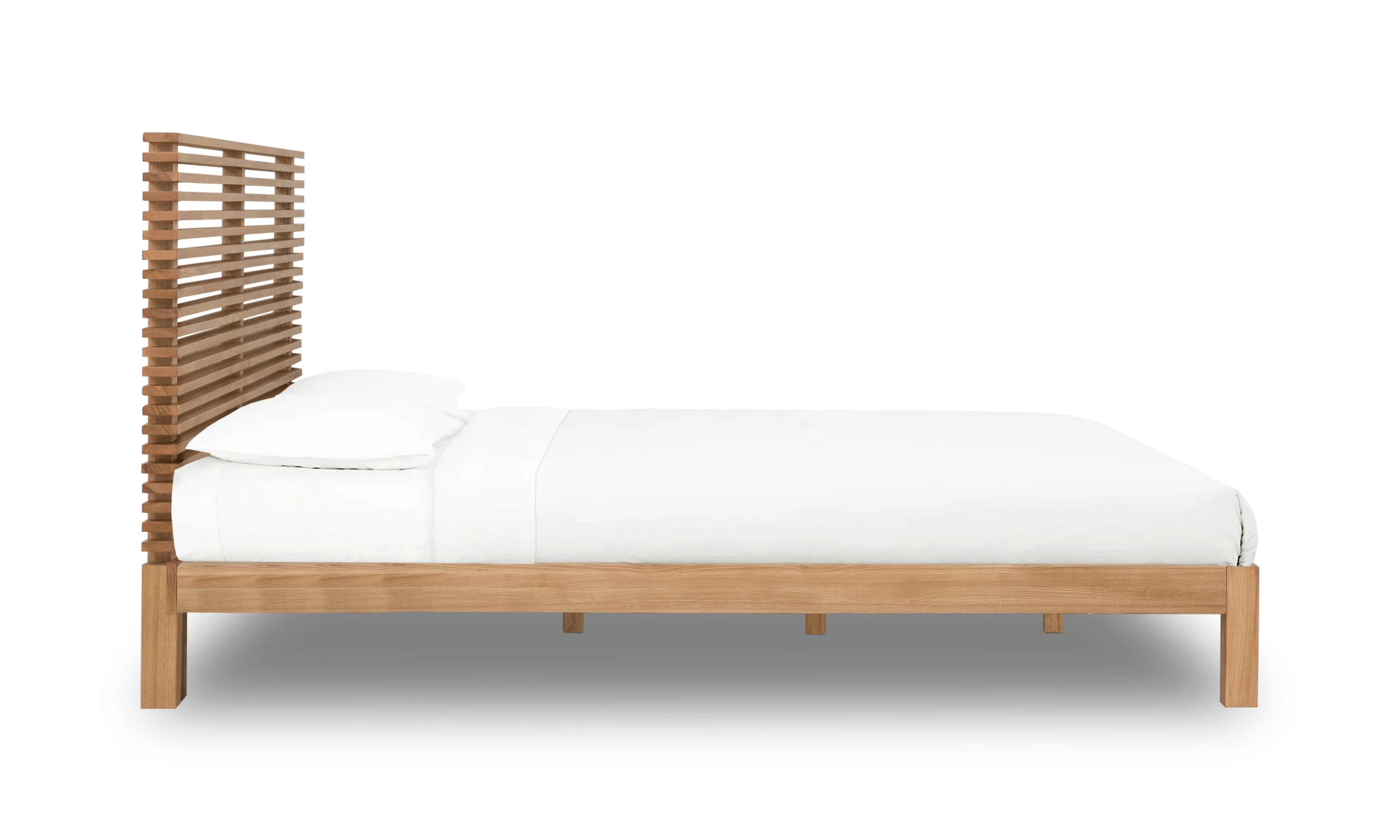 Tanner Solid Ash Queen Platform Bed in Flaxen - Image 4