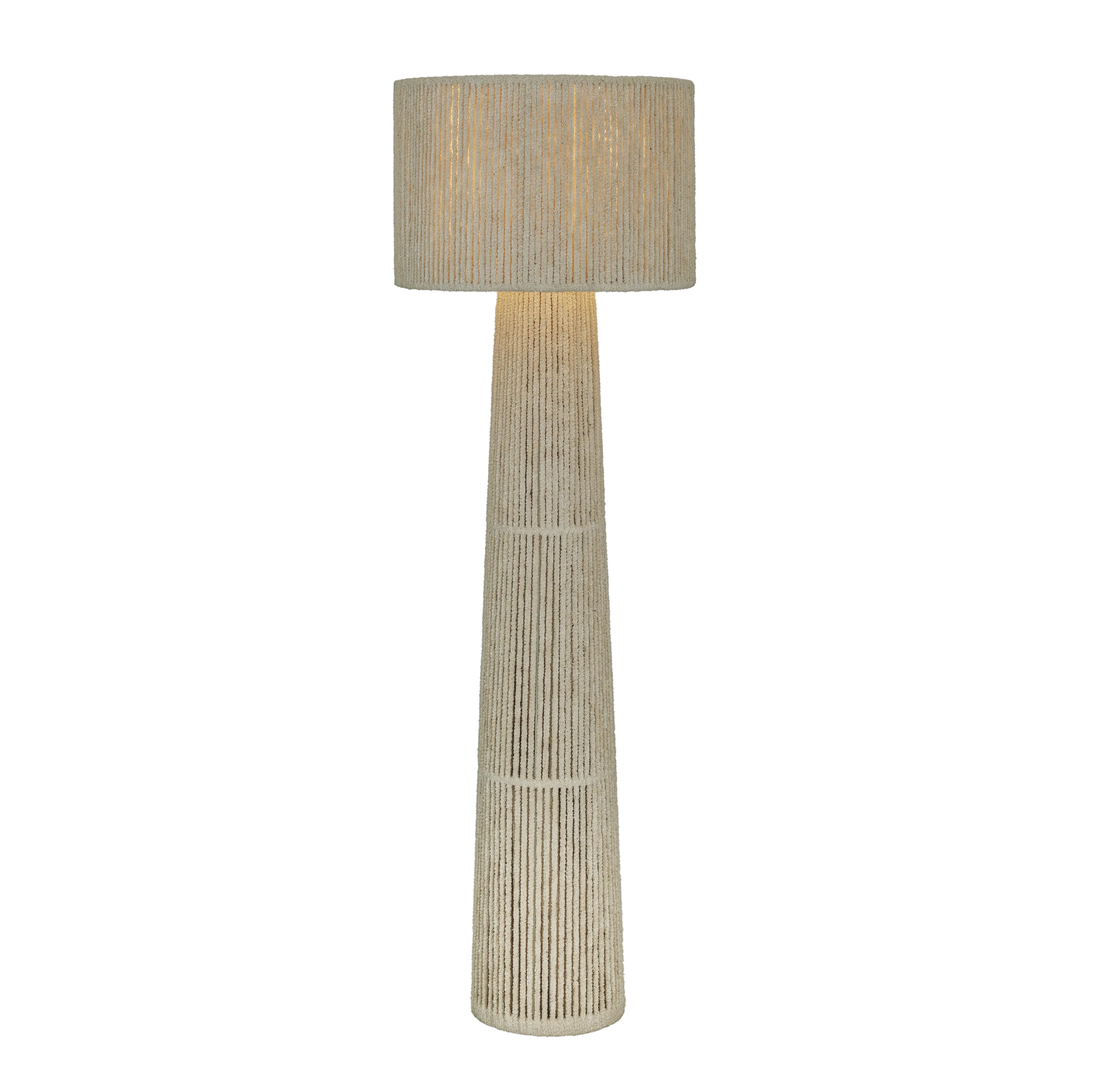 Tapered Natural Chenille Fiber Floor Lamp - Image 3