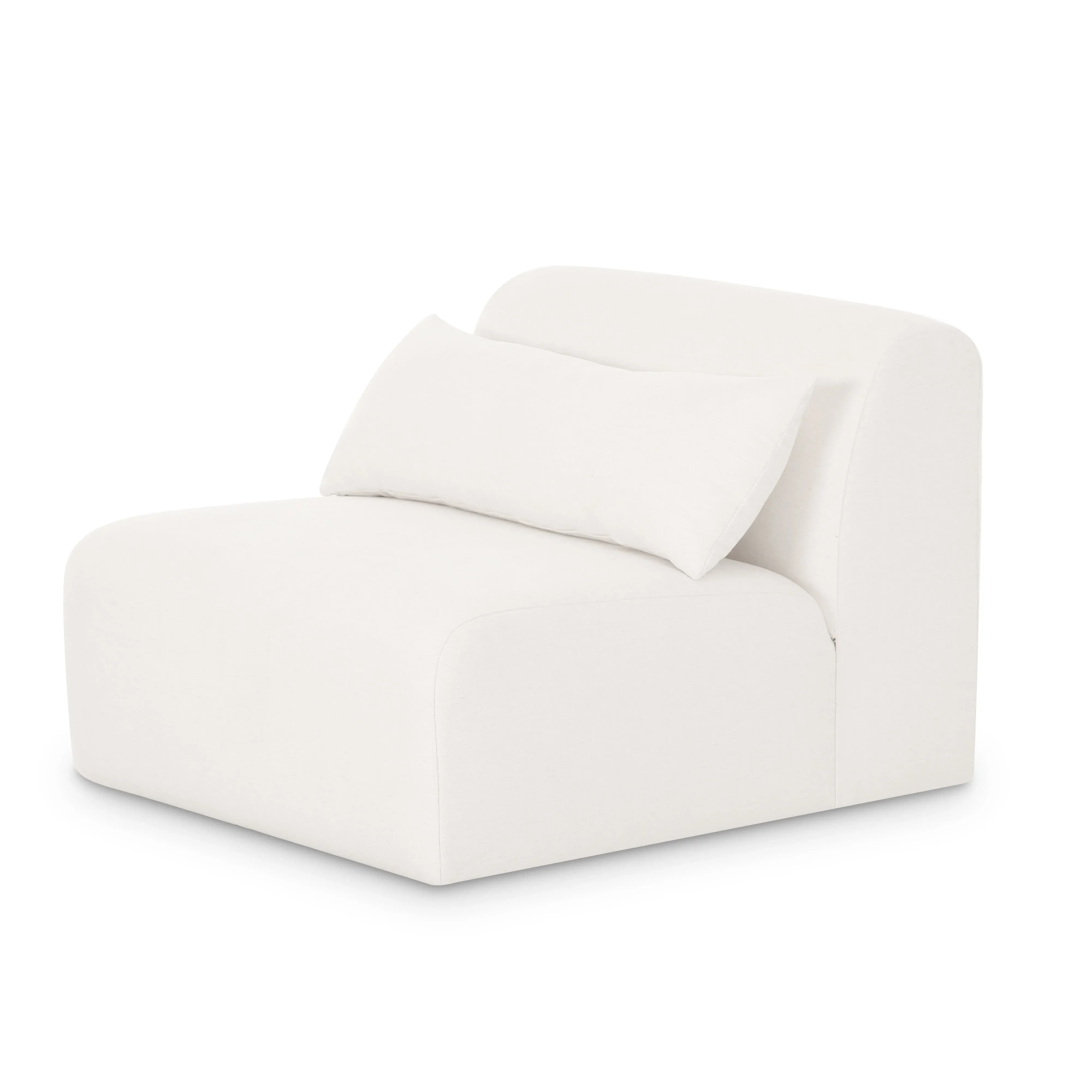 Tarra Cream Performance Chenille Modular Armless Chair - Image 2