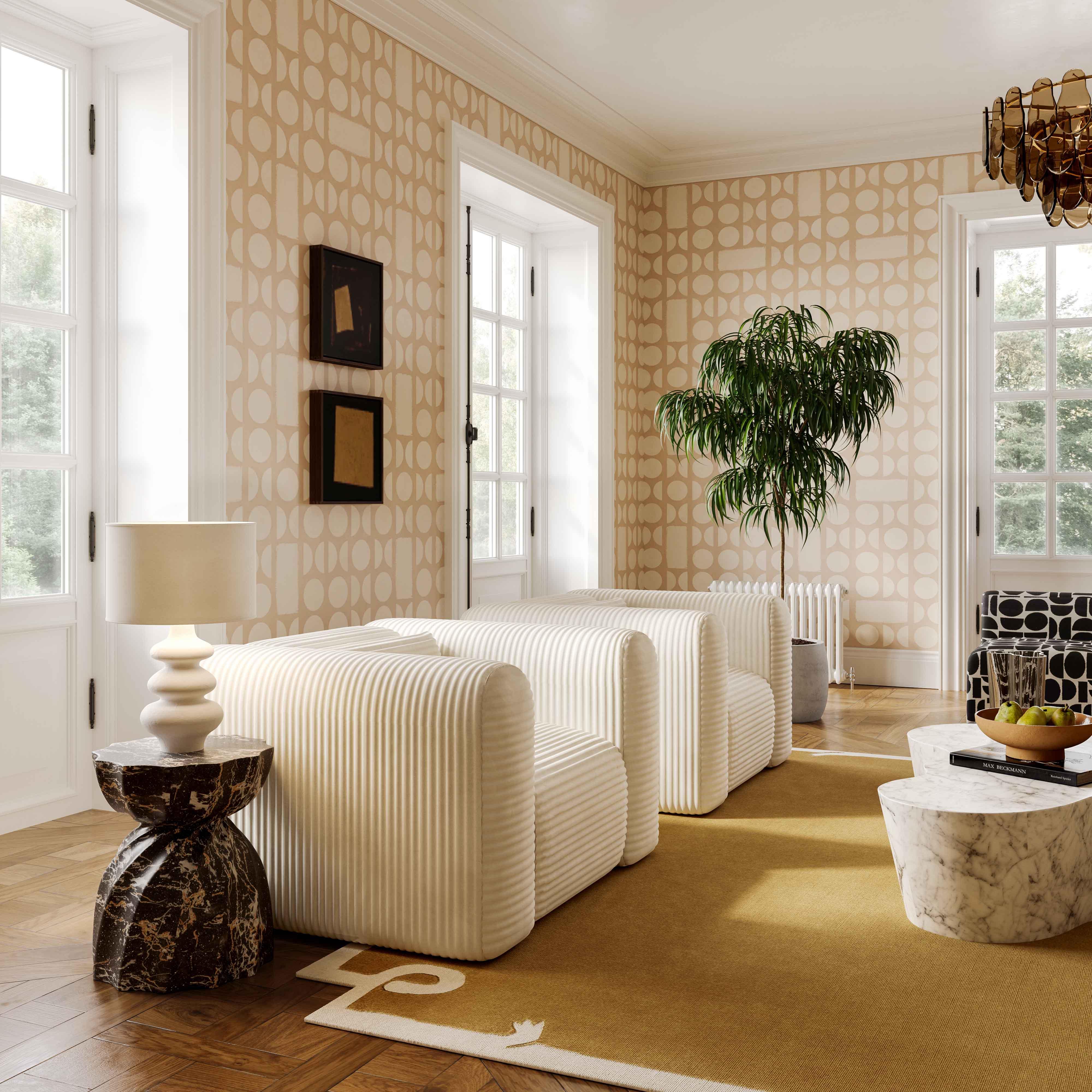 Tarra Fluffy Oversized Corduroy Armchair - Image 2