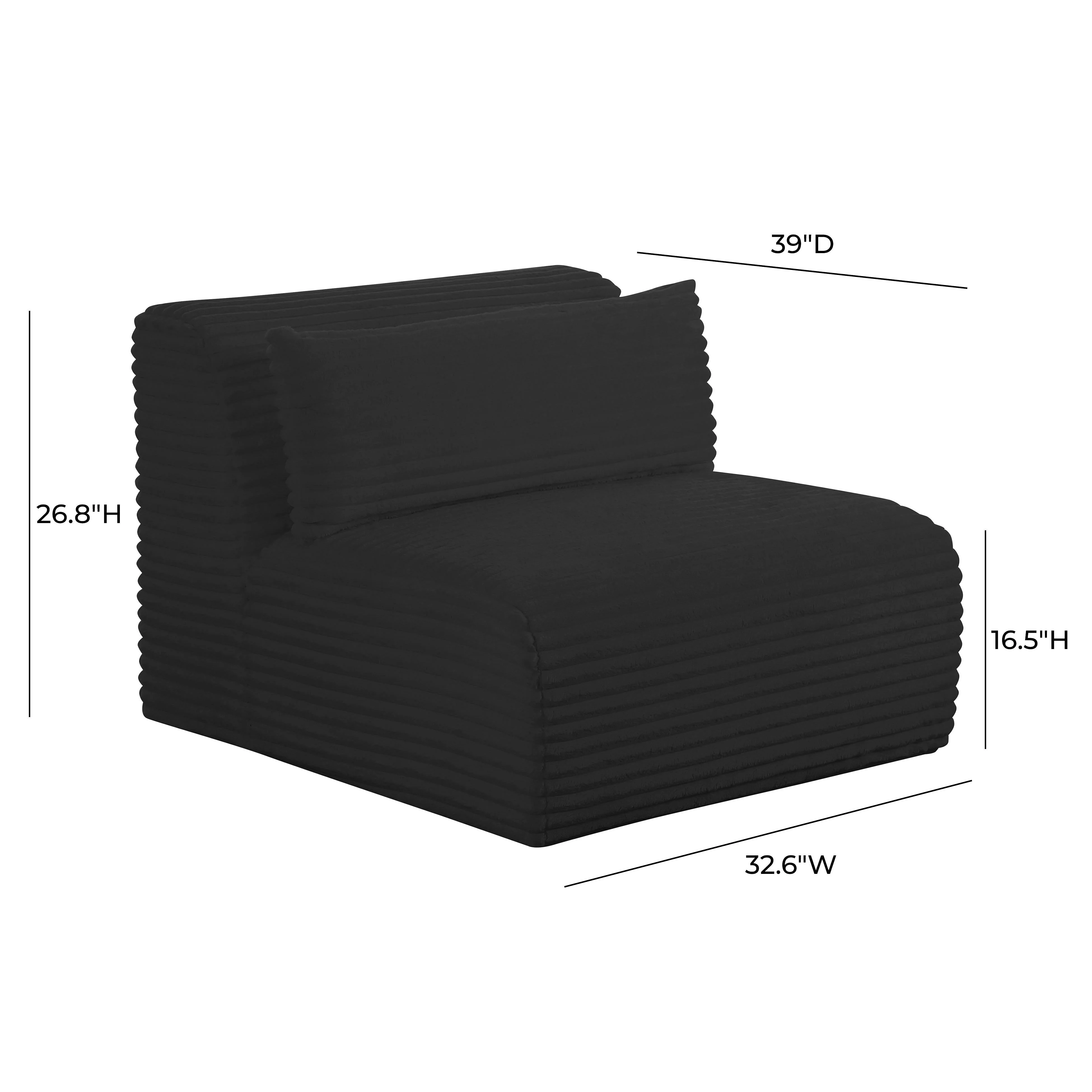 Tarra Fluffy Oversized Corduroy Modular Armless Chair - Image 12