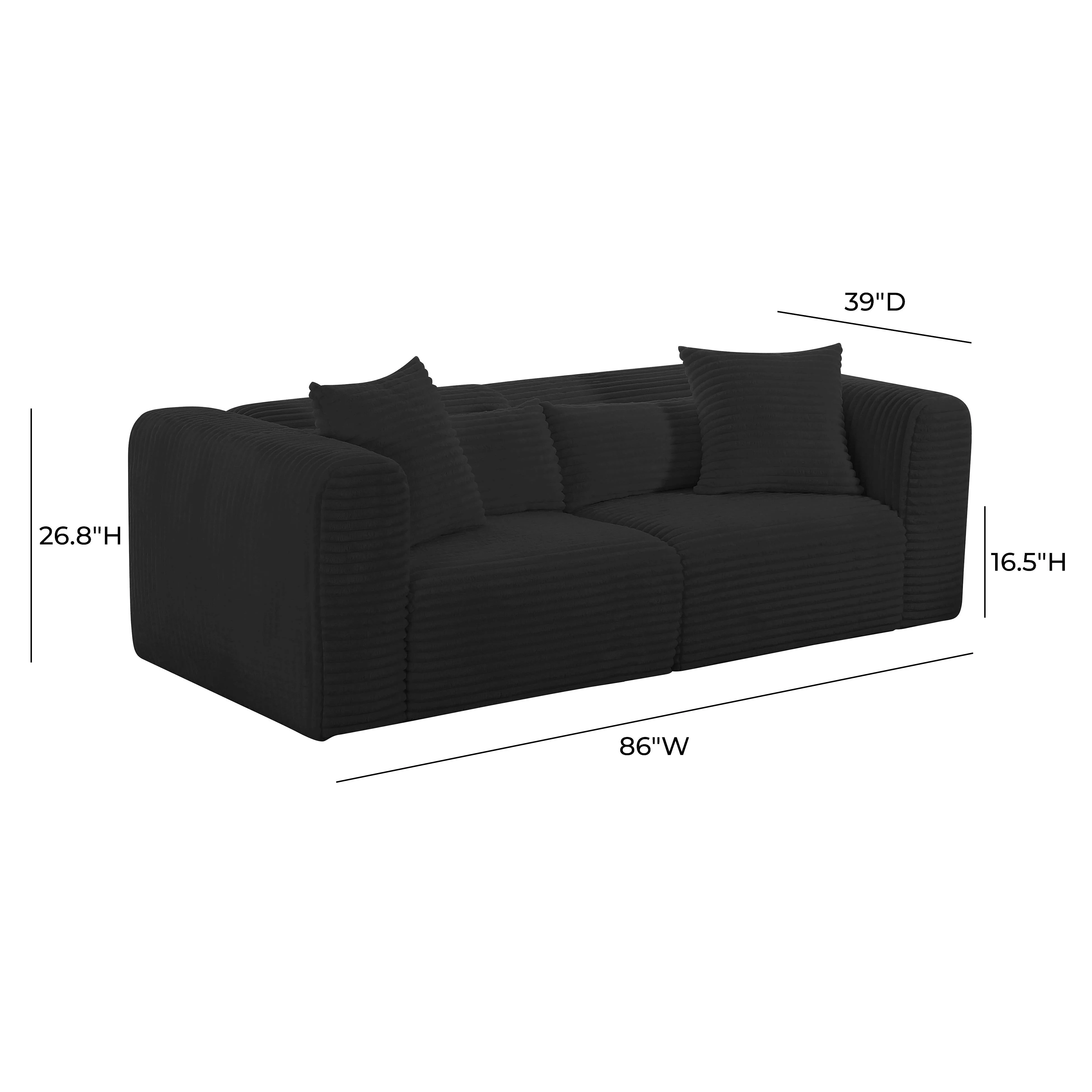 Tarra Fluffy Oversized Corduroy Modular Loveseat - Image 10
