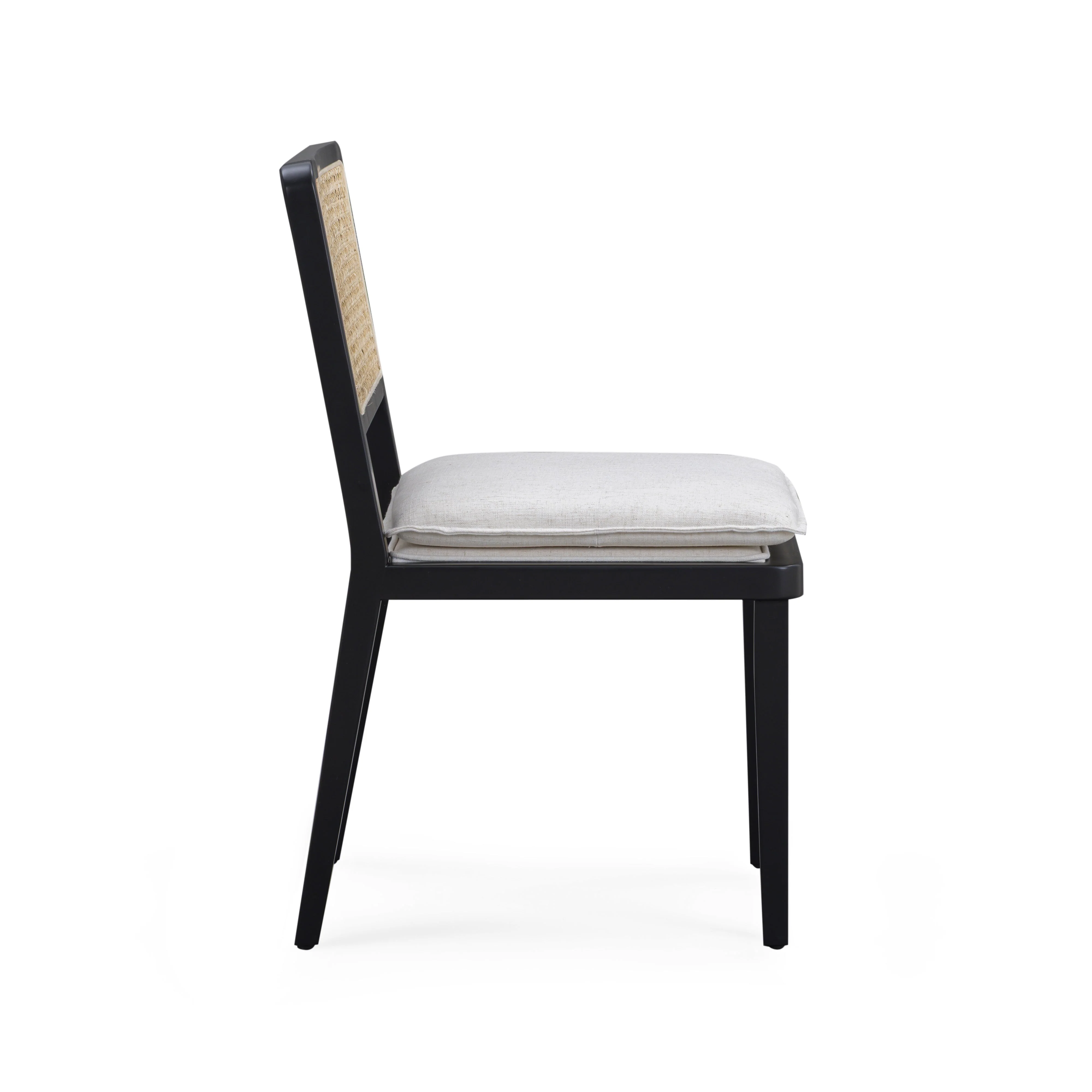 Tassina Cream Upcycled Performance Linen Dining Chair - Image 3