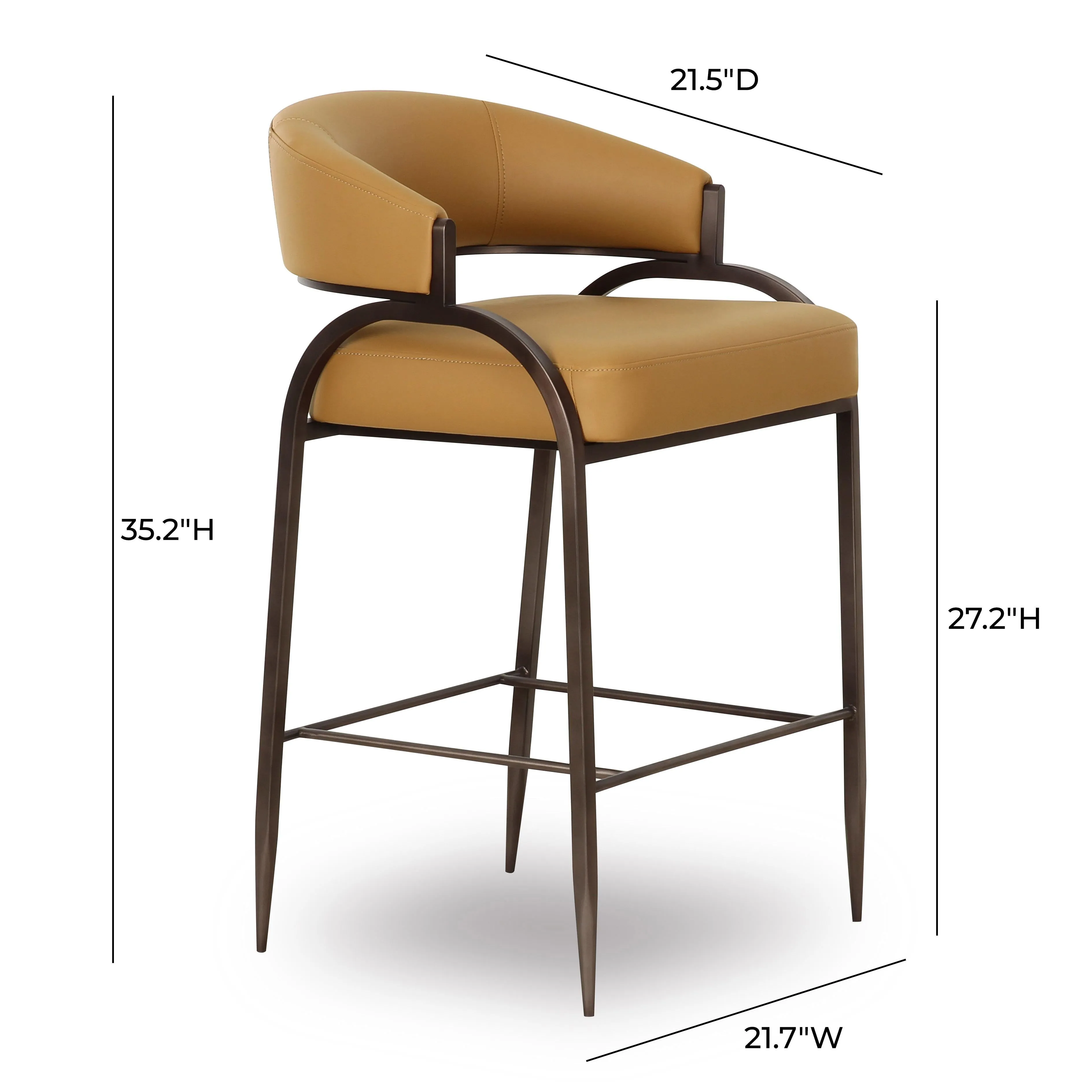 Tatum Performance Vegan Leather Counter Stool - Image 13