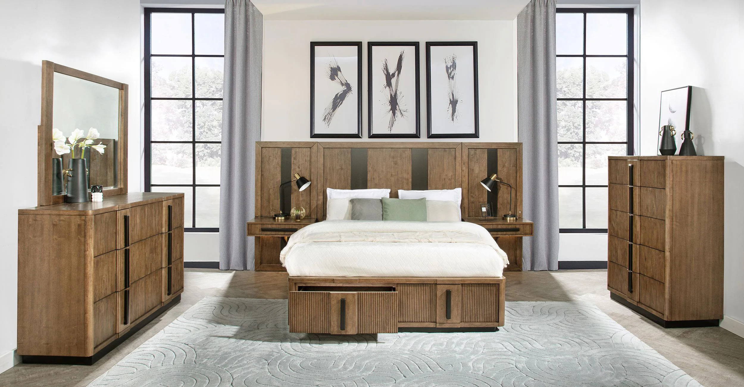 Terrace Ash Brown 2-Drawer Eastern King Storage Bed - Image 8