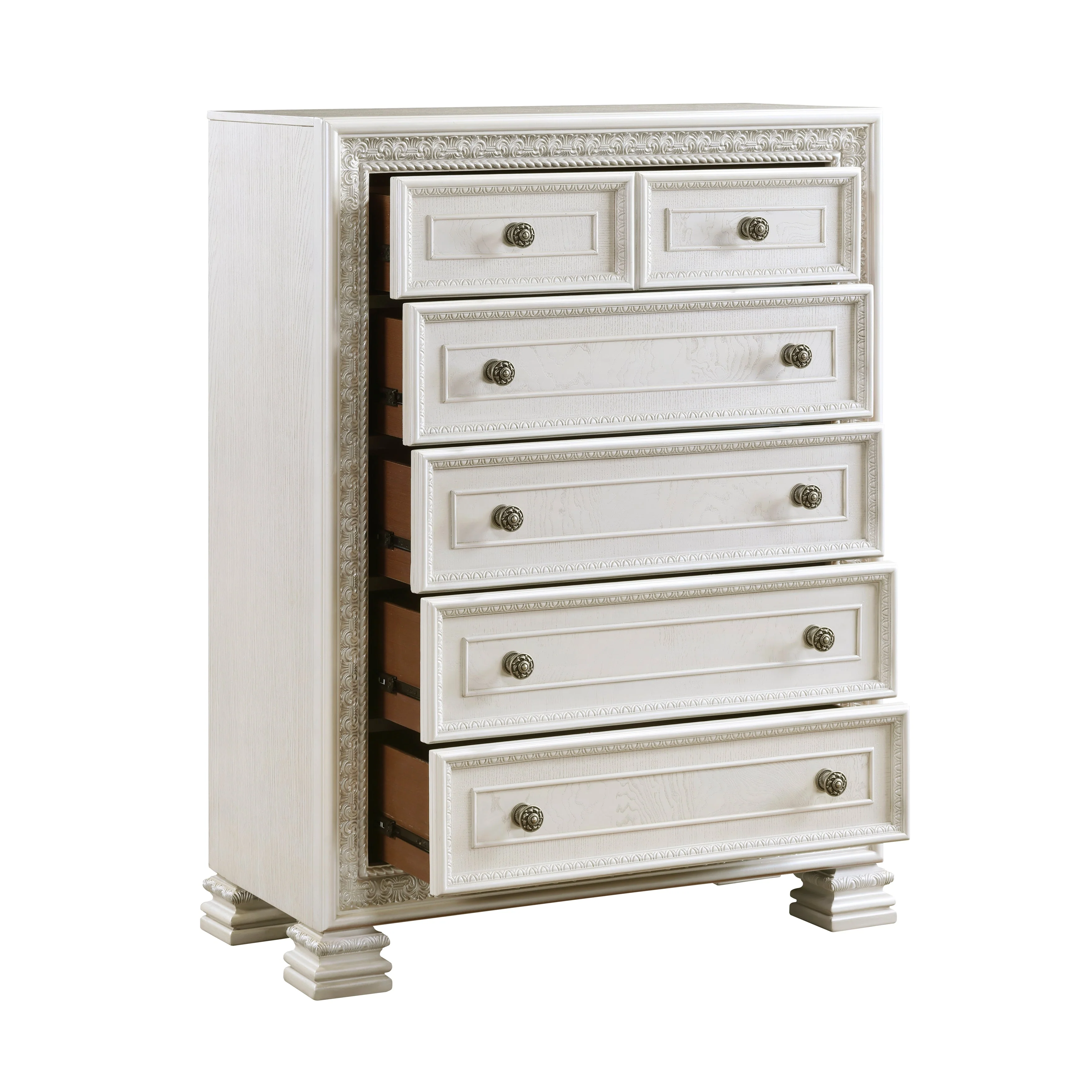 Theodora Pearl White Panel Bedroom Set - Image 16