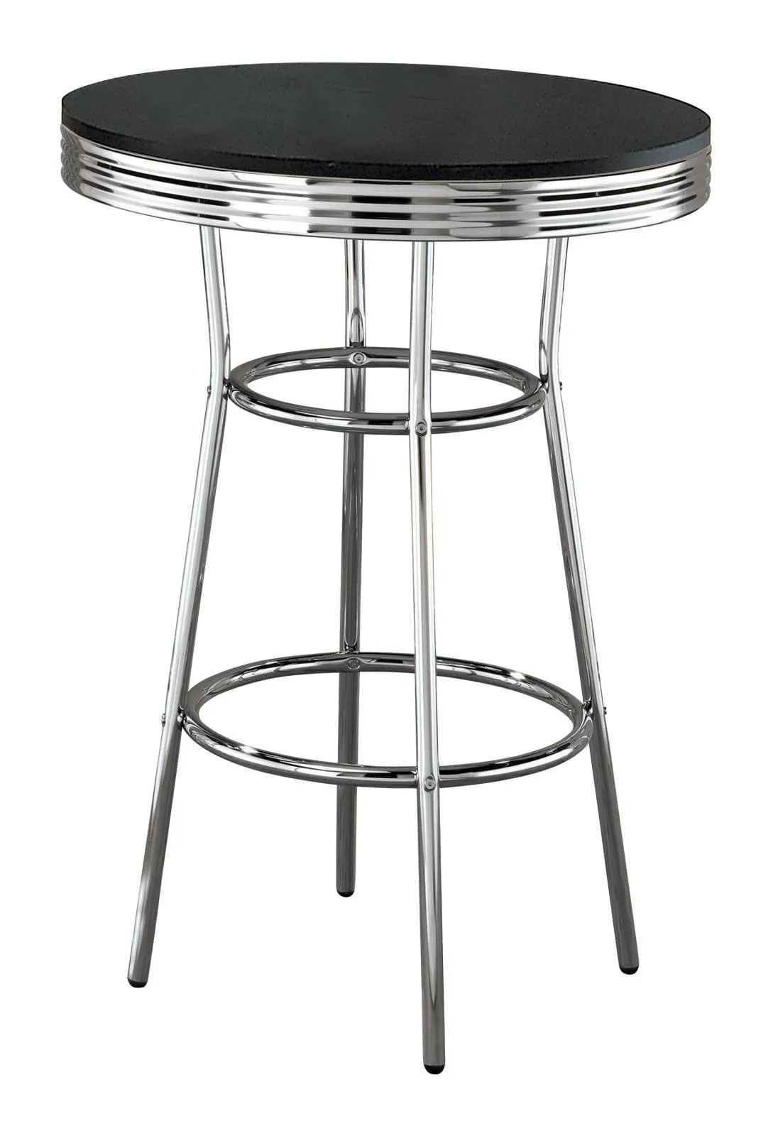 Theodore Black/Chrome Round Bar Table - Image 2