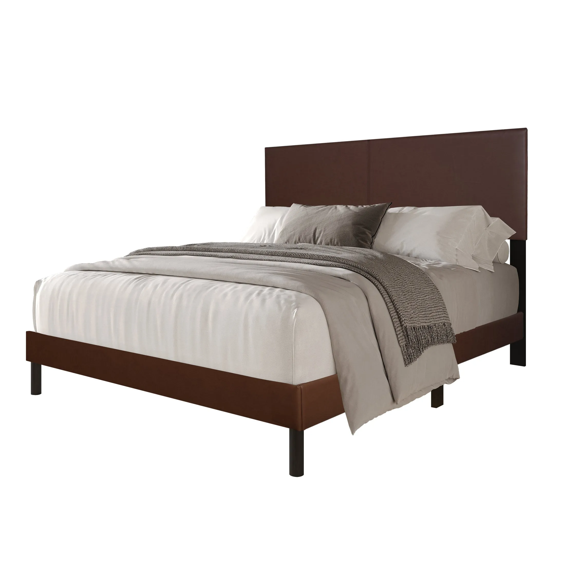 Thistle Queen Brown Platform Bed