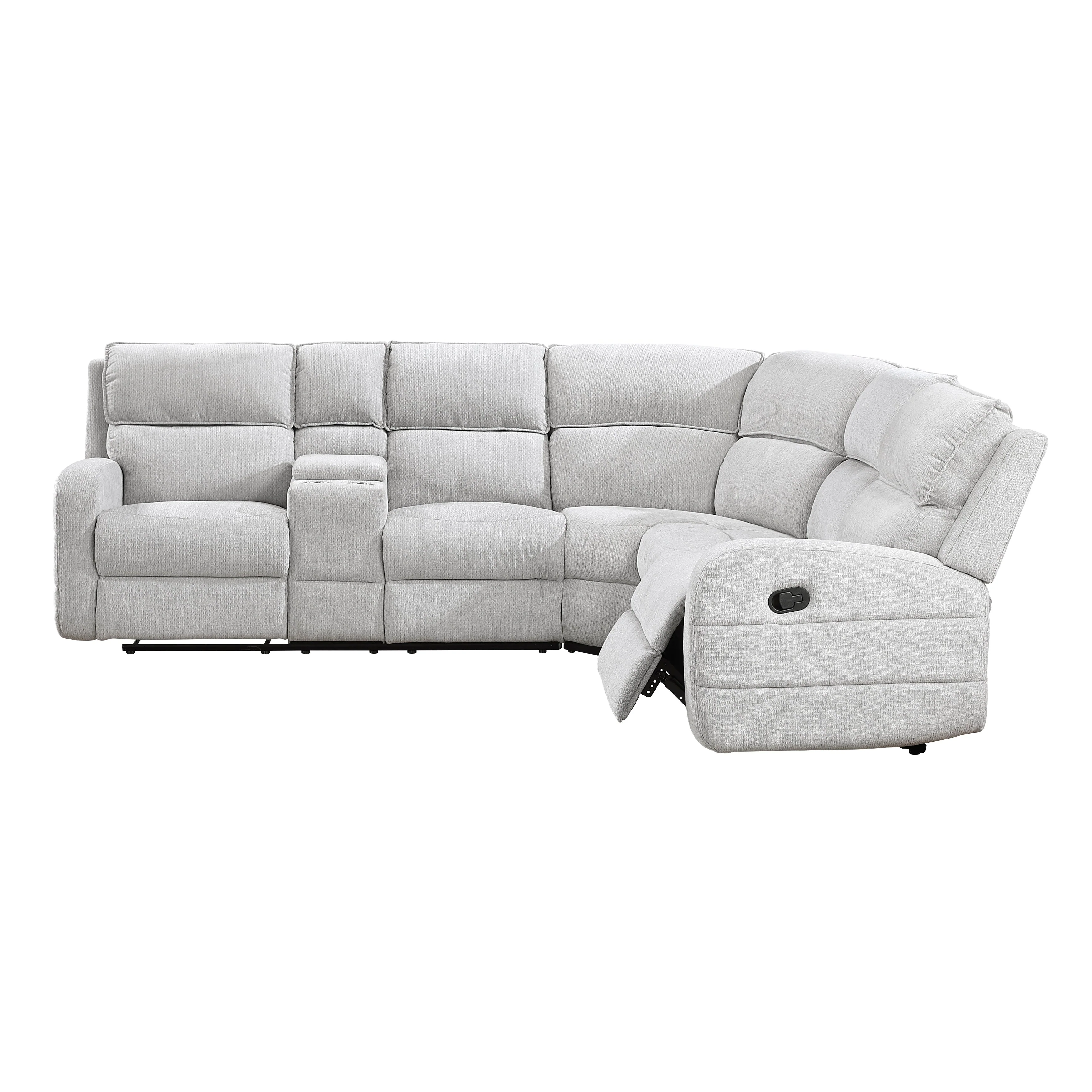 Thorne Gray 3-Piece Reclining Sectional with Left Console - Image 7