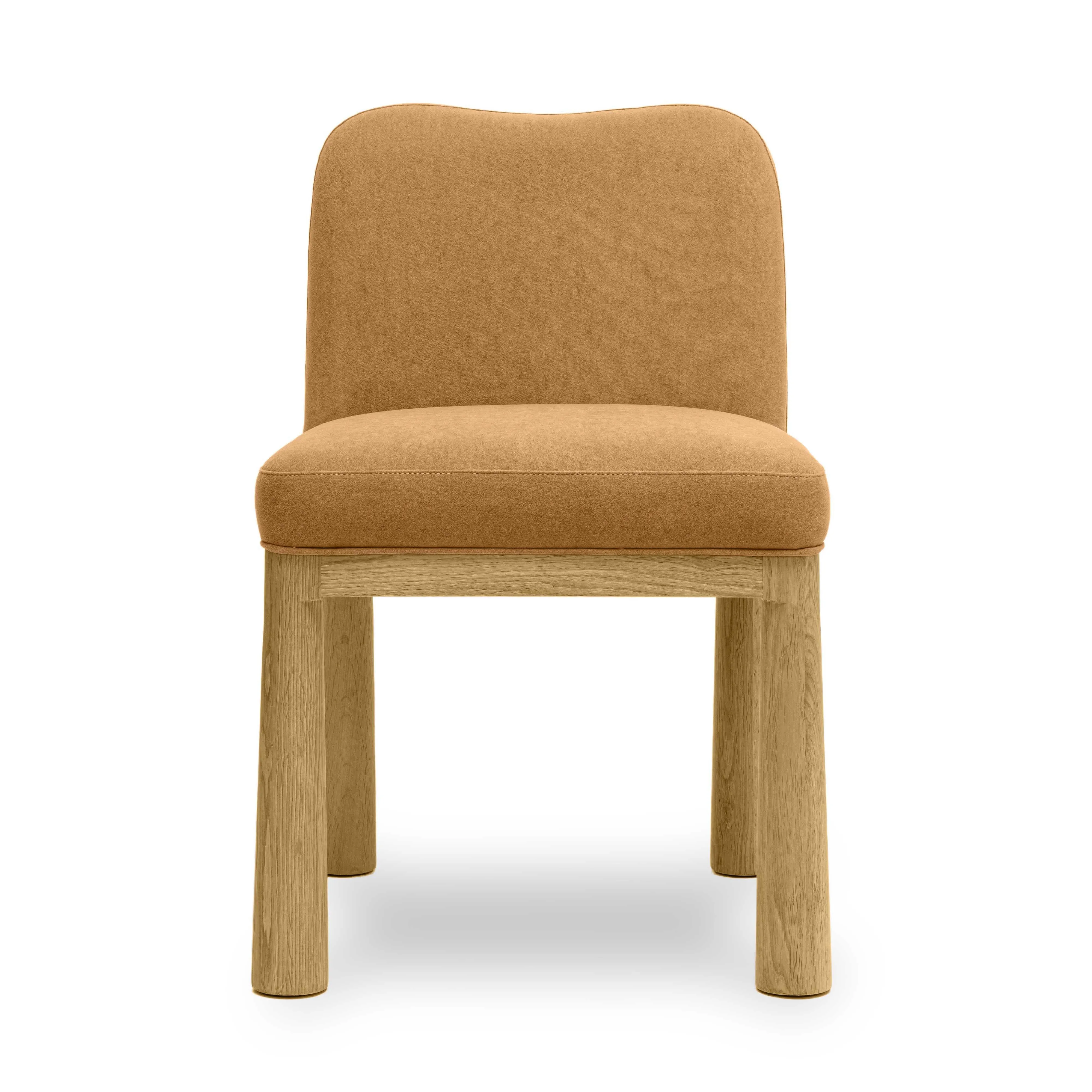 Tiara Performance Velvet and Oak Dining Chair - Image 3