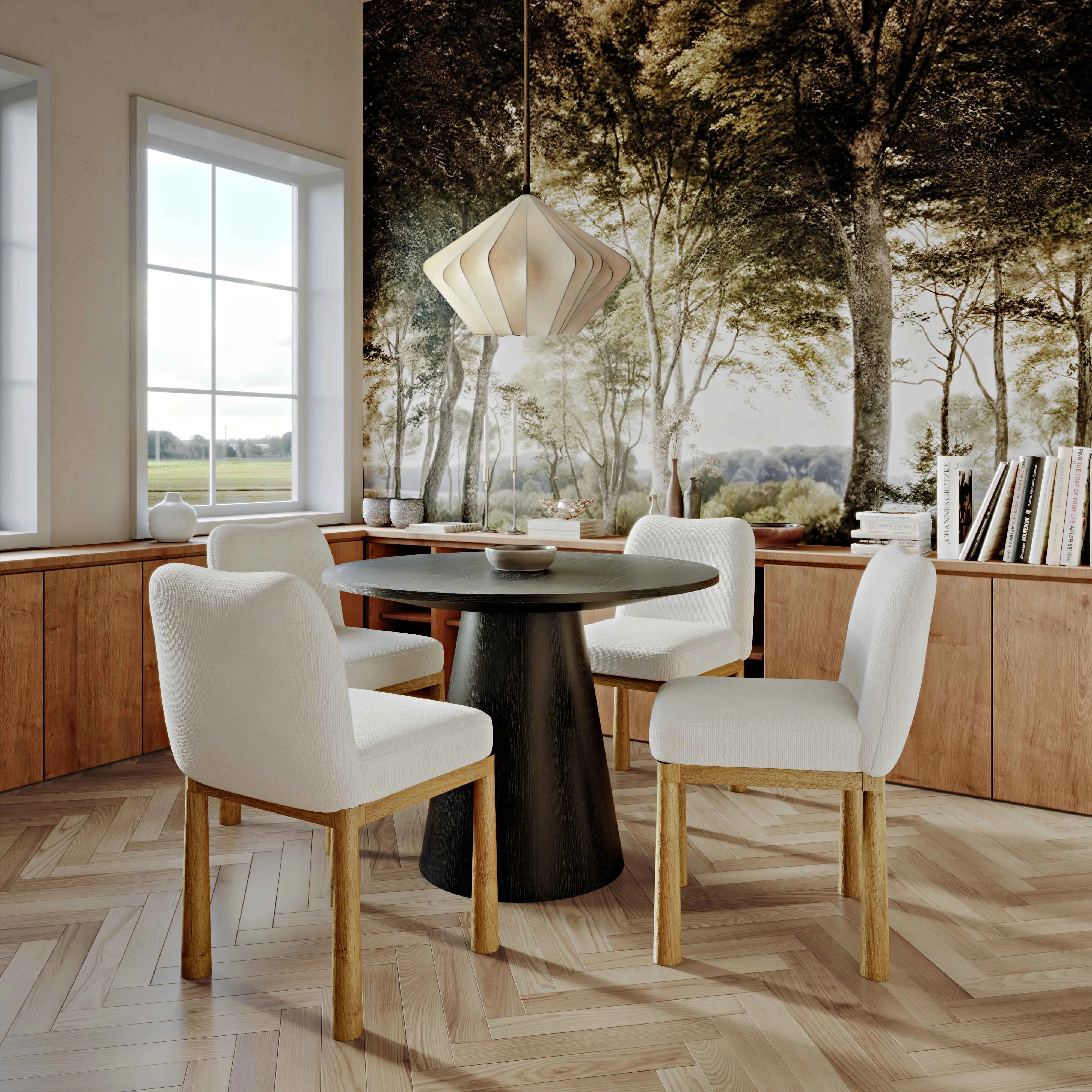Tiara Performance Velvet and Oak Dining Chair - Image 9