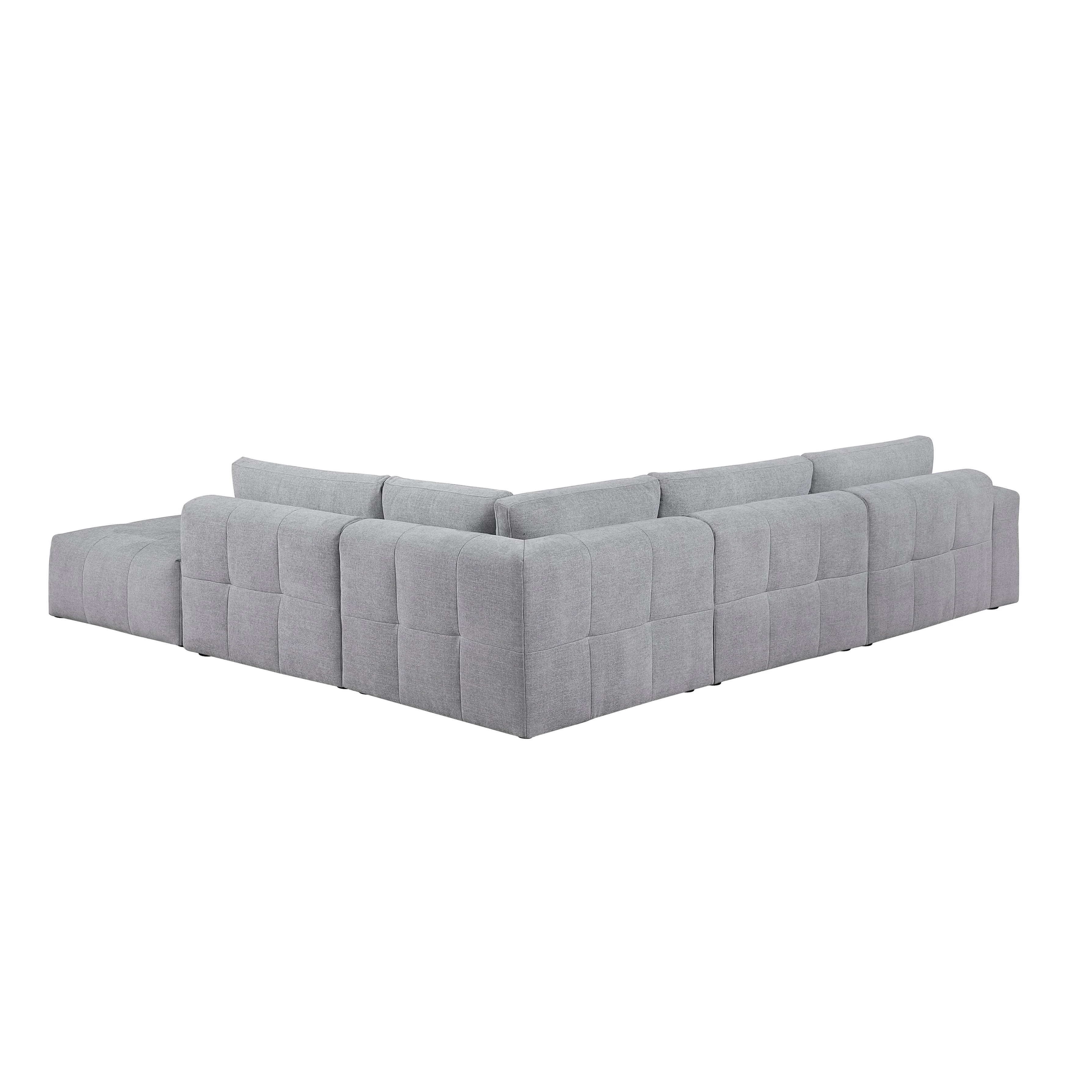 Tidal Gray 5-Piece Modular Sectional with Ottoman - Image 4