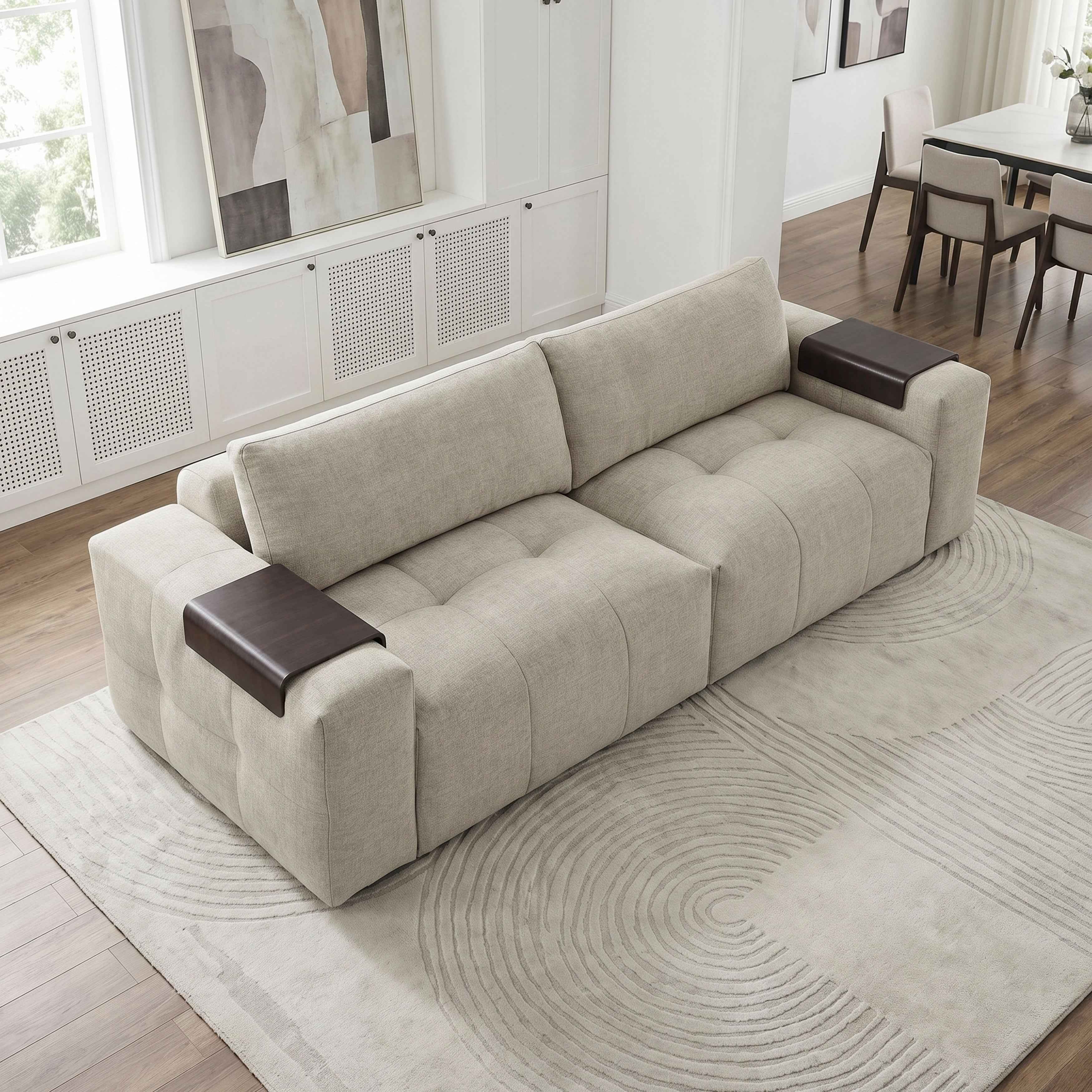 Tidal Taupe Modular Loveseat - Image 14