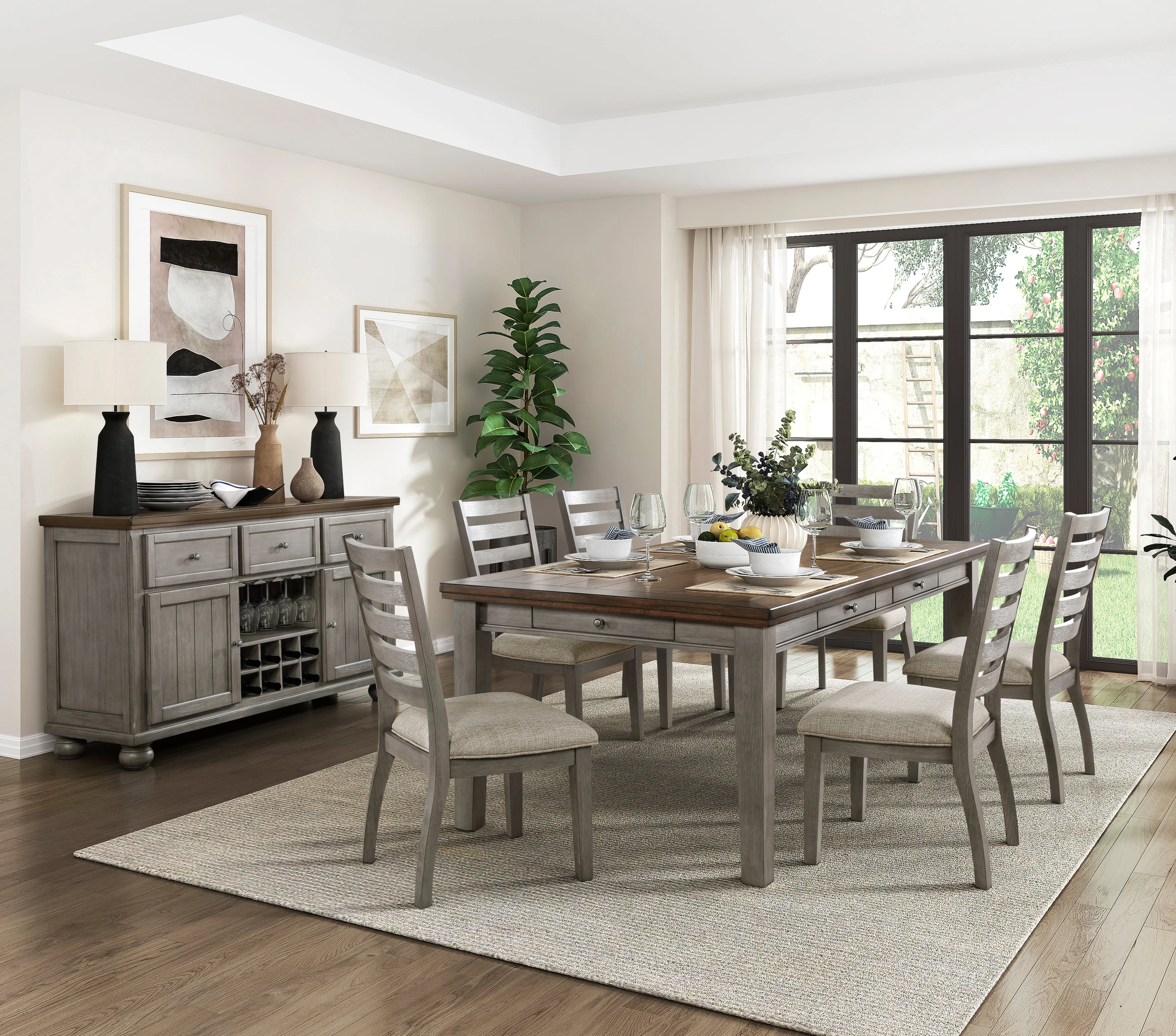 Tigard Cherry/Gray Dining Table - Image 2