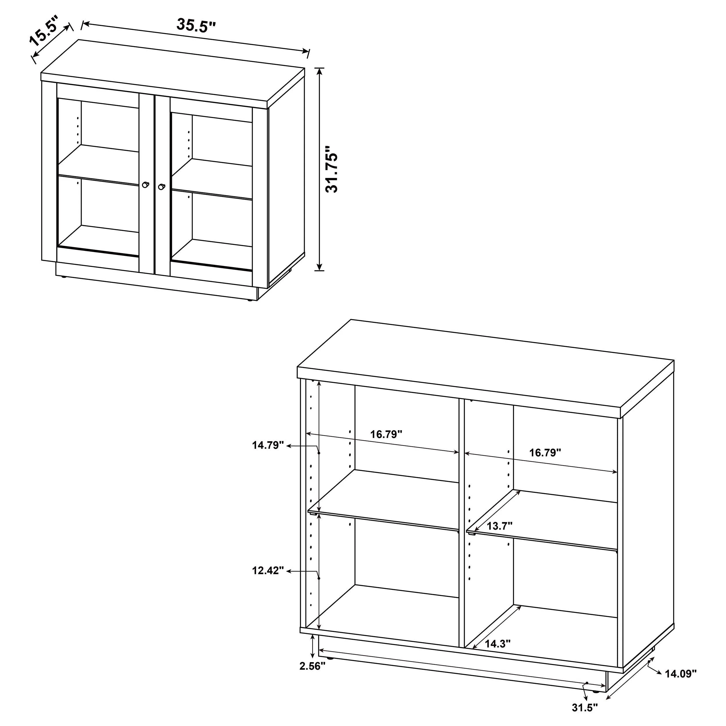 Tilbury Light Oak 2-Door Glass Front Accent Display Cabinet - Image 11