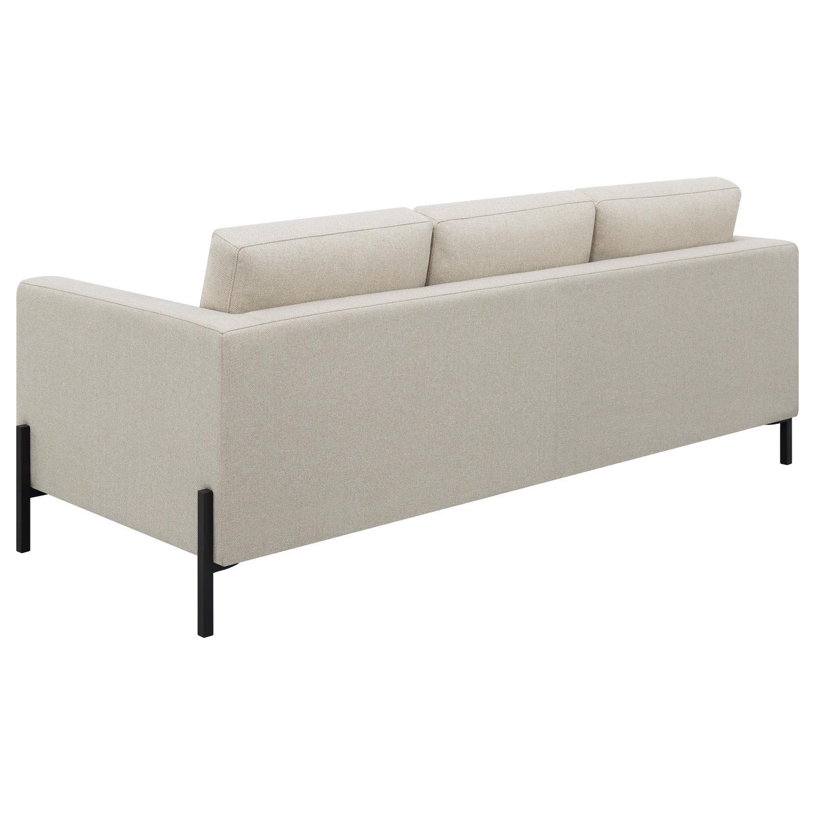 Tilly Oatmeal 3-piece Upholstered Track Arms Sofa Set - Image 3