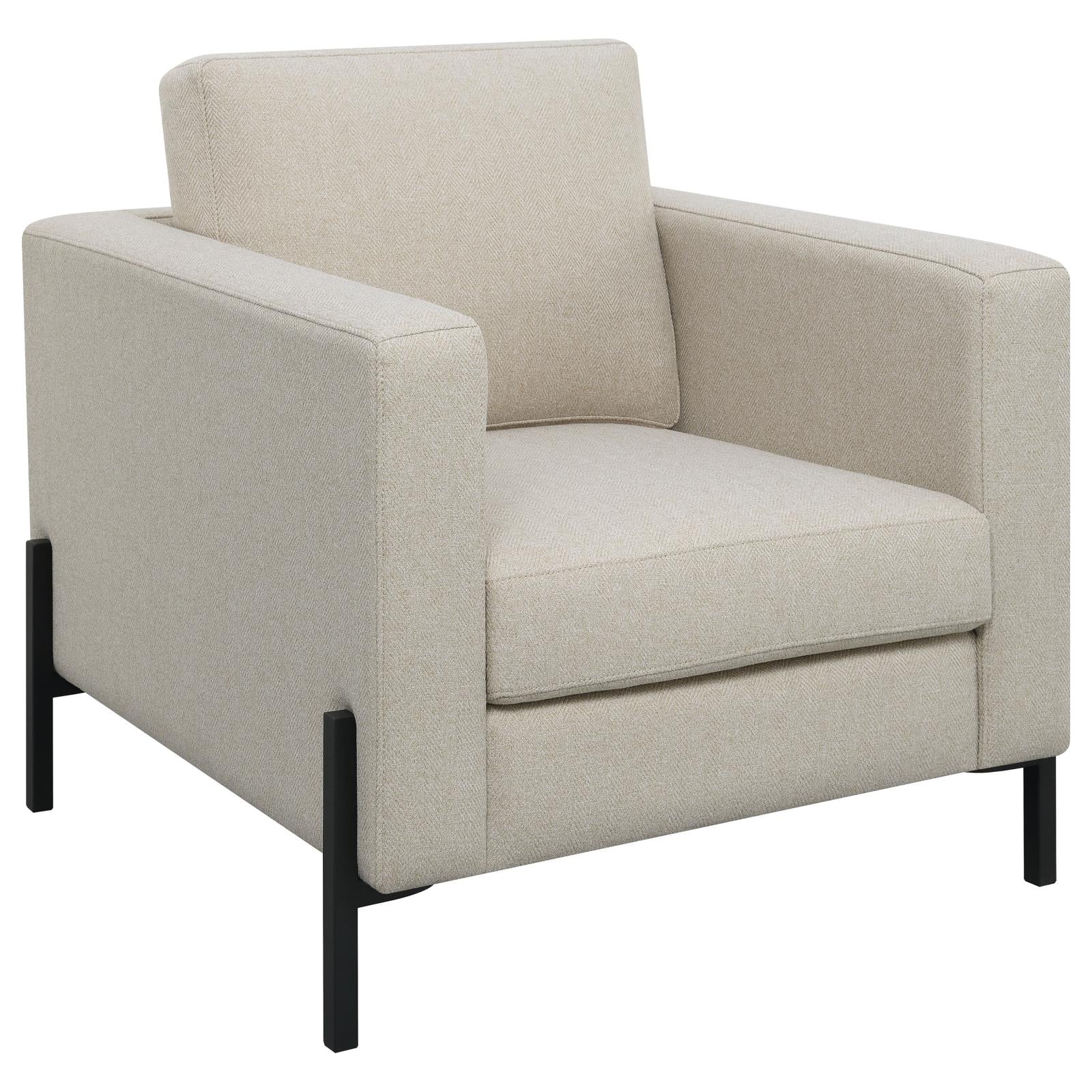 Tilly Oatmeal Upholstered Track Arms Living Room Set - Image 9