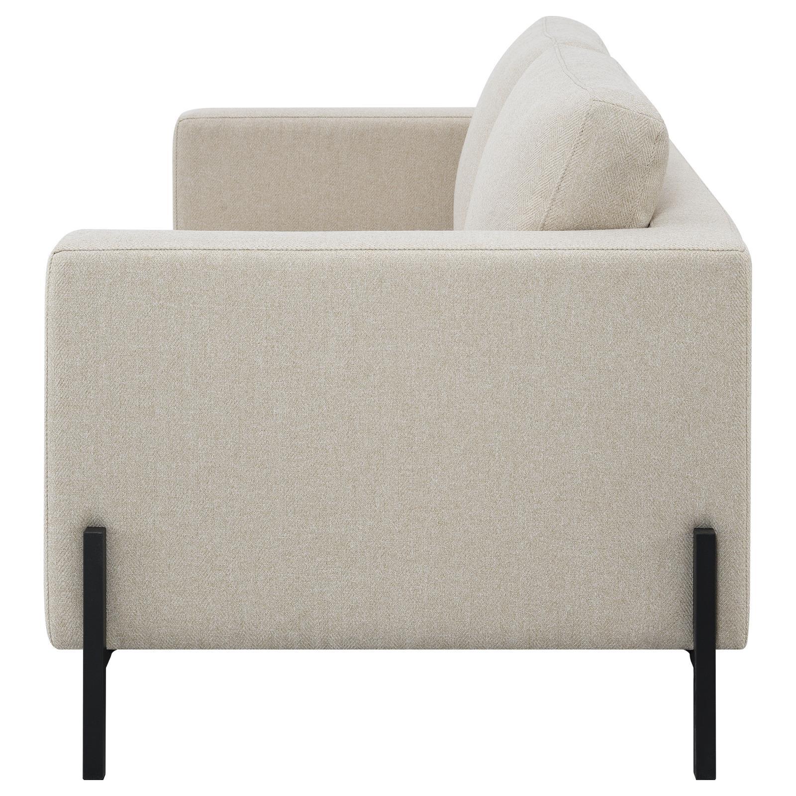 Tilly Oatmeal Upholstered Track Arms Loveseat - Image 6