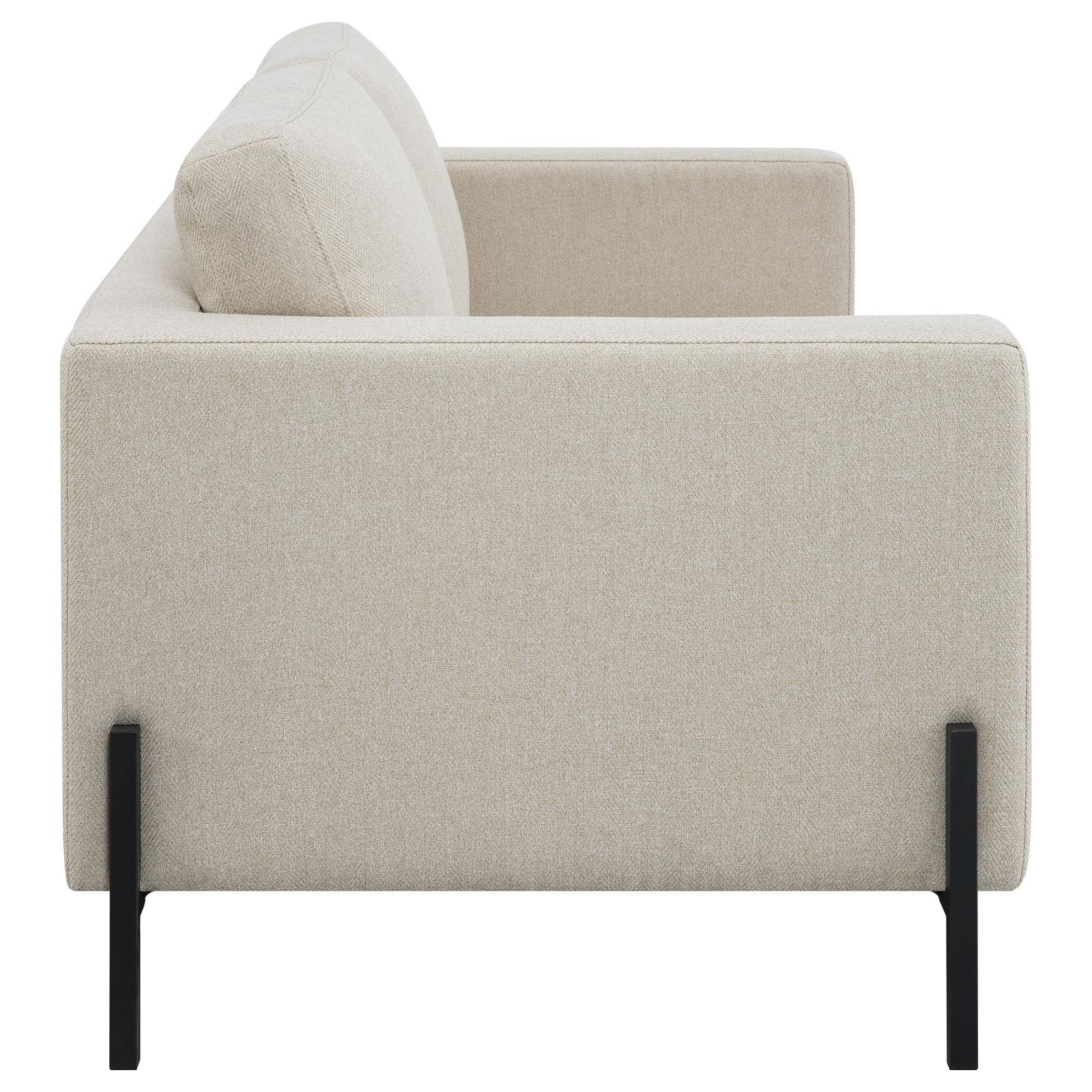 Tilly Oatmeal Upholstered Track Arms Loveseat - Image 9