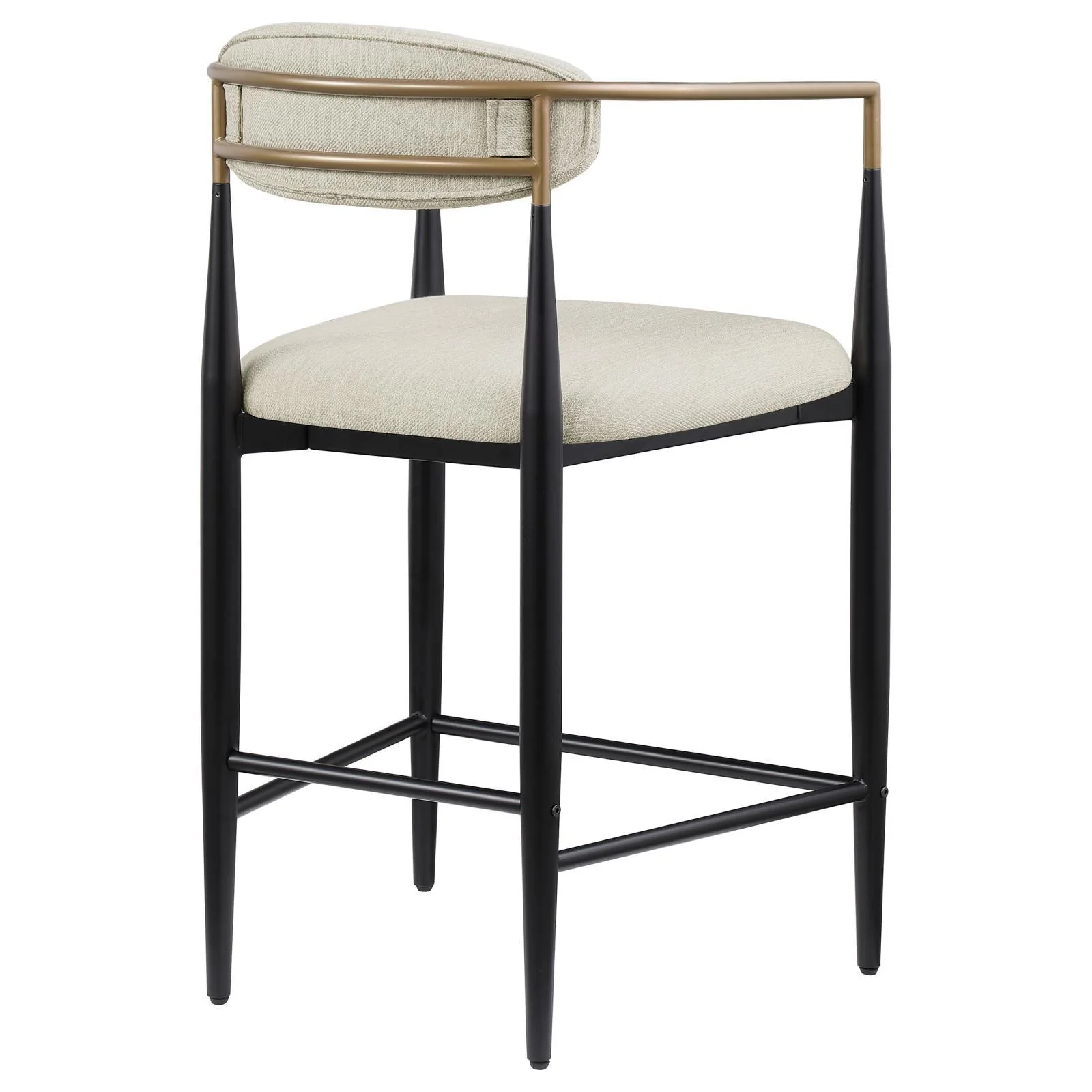 Tina Beige Metal Counter Height Upholstered Bar Stool, Set of 2 - Image 8
