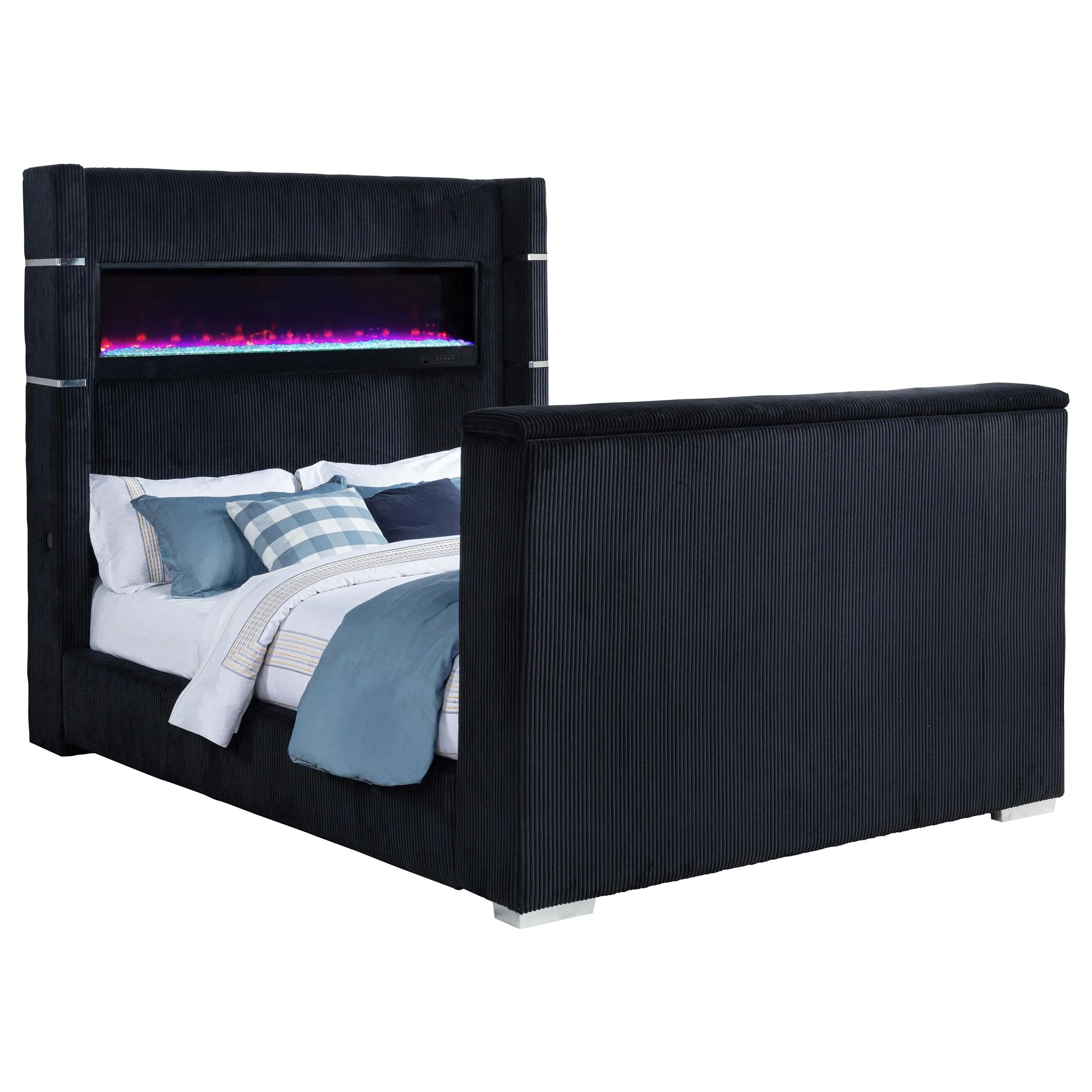 Tisdall Black California King Flame Visualizer TV Bed - Image 3