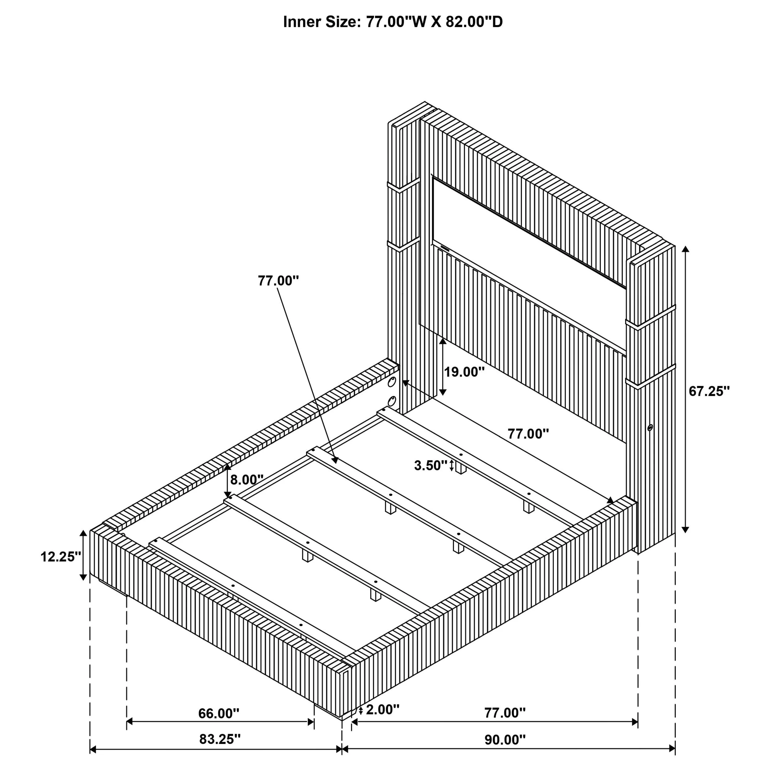 Tisdall Gray 67-inch Upholstered Eastern King Fireplace Bed - Image 9