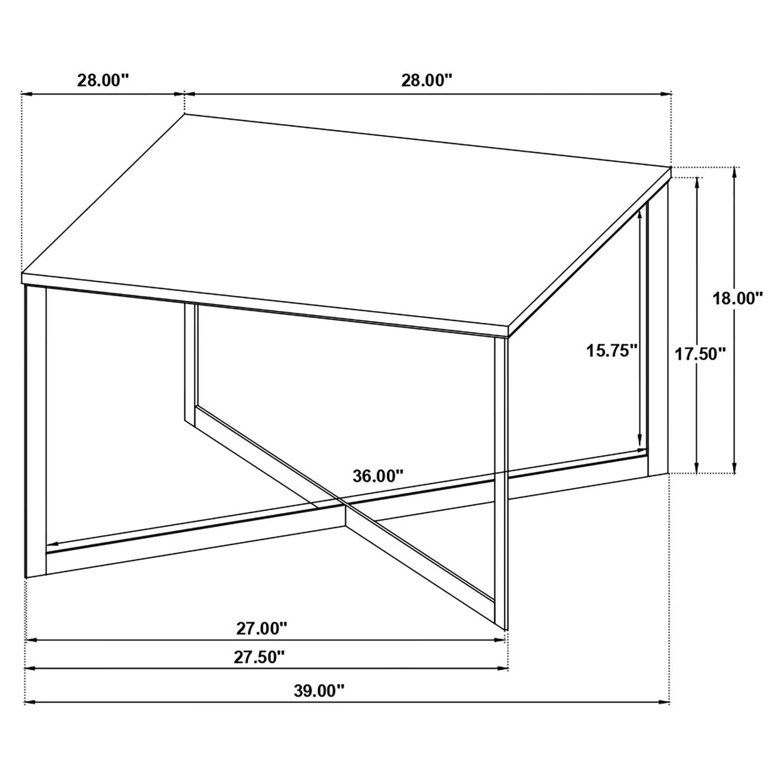Tobin Square Marble Top Coffee Table White and Black - Image 8