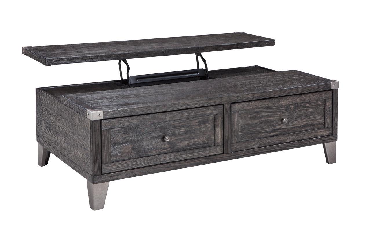 Todoe Dark Gray Coffee Table with Lift Top - Image 4
