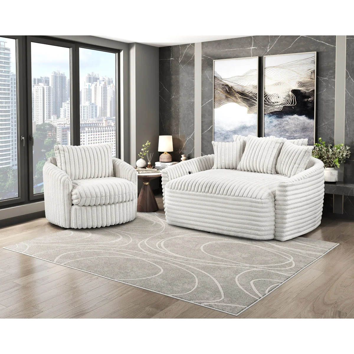 Tomball Beige Oversized Chaise Lounge - Image 11