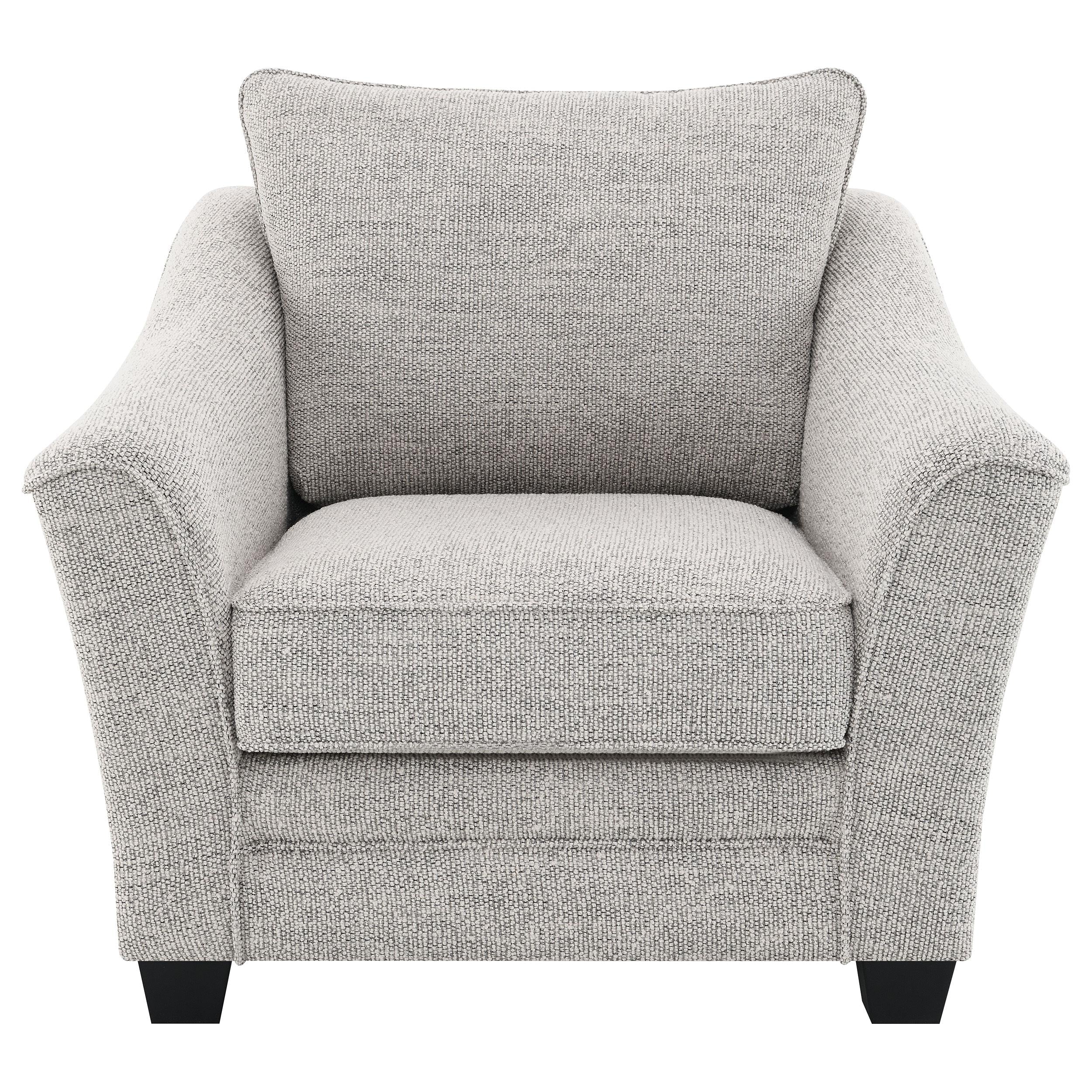 Tomkins Light Gray Boucle Upholstered Living Room Set - Image 11