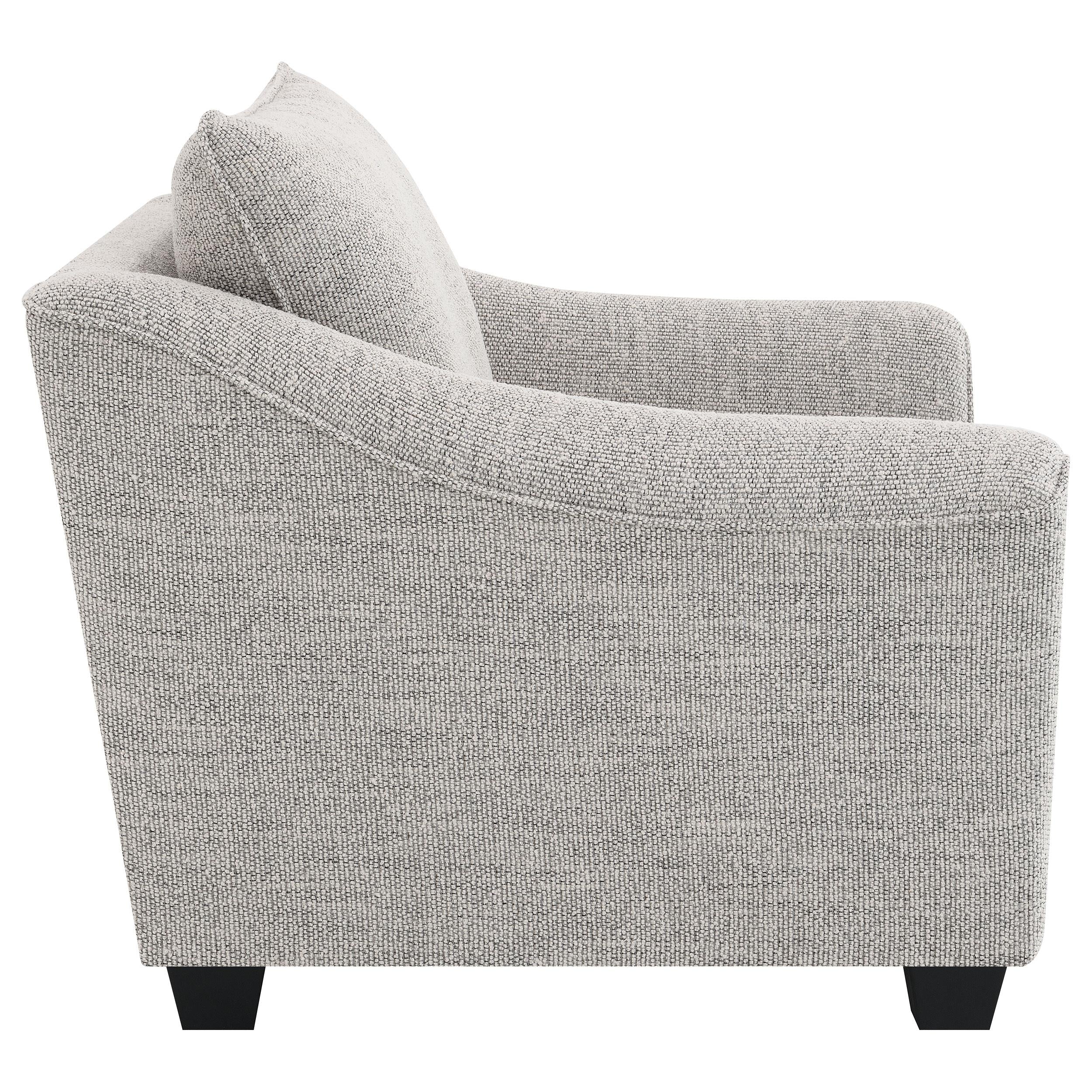 Tomkins Light Gray Boucle Upholstered Living Room Set - Image 13
