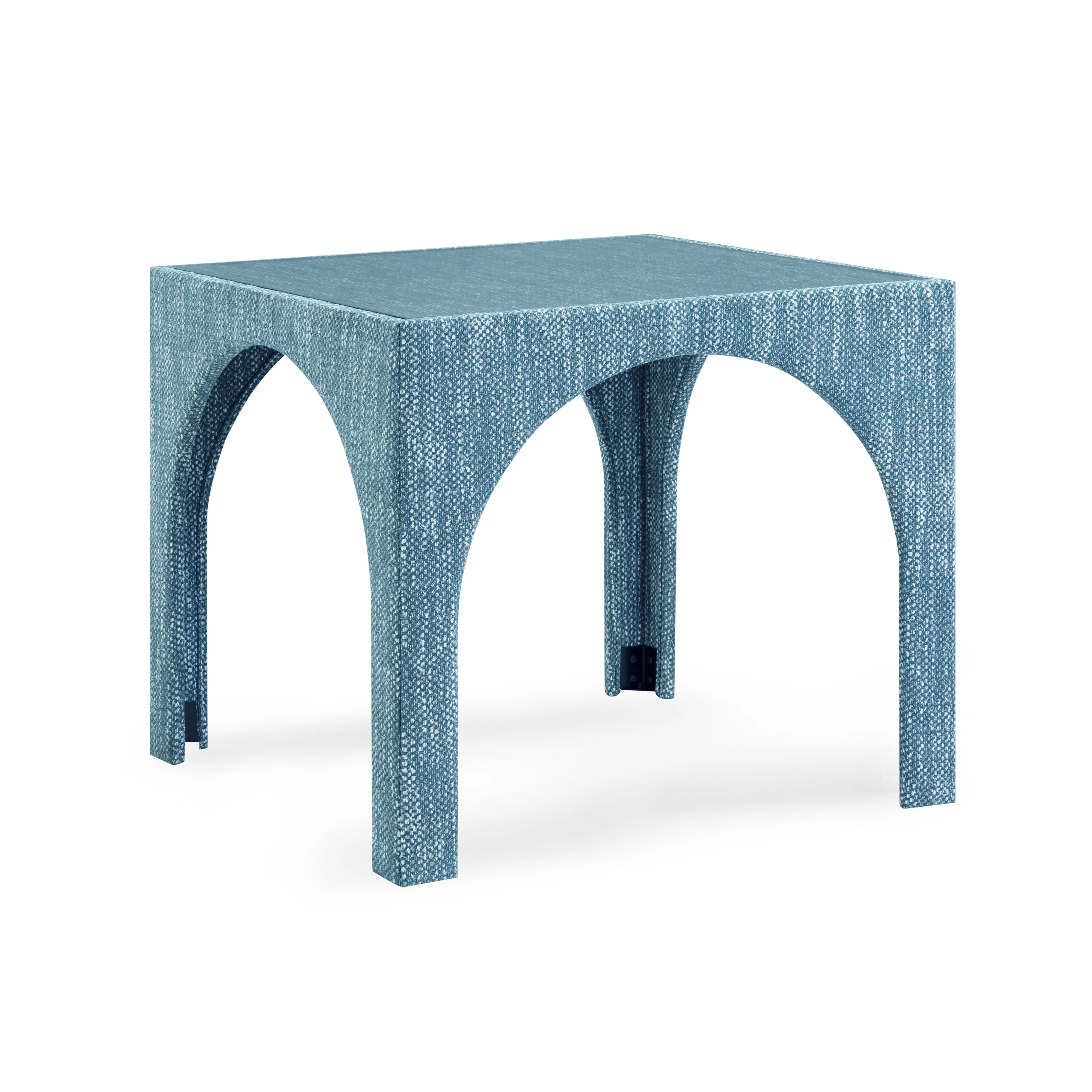 Tomlin Performance Chenille Game Table and Two Ottomans Set - Image 3