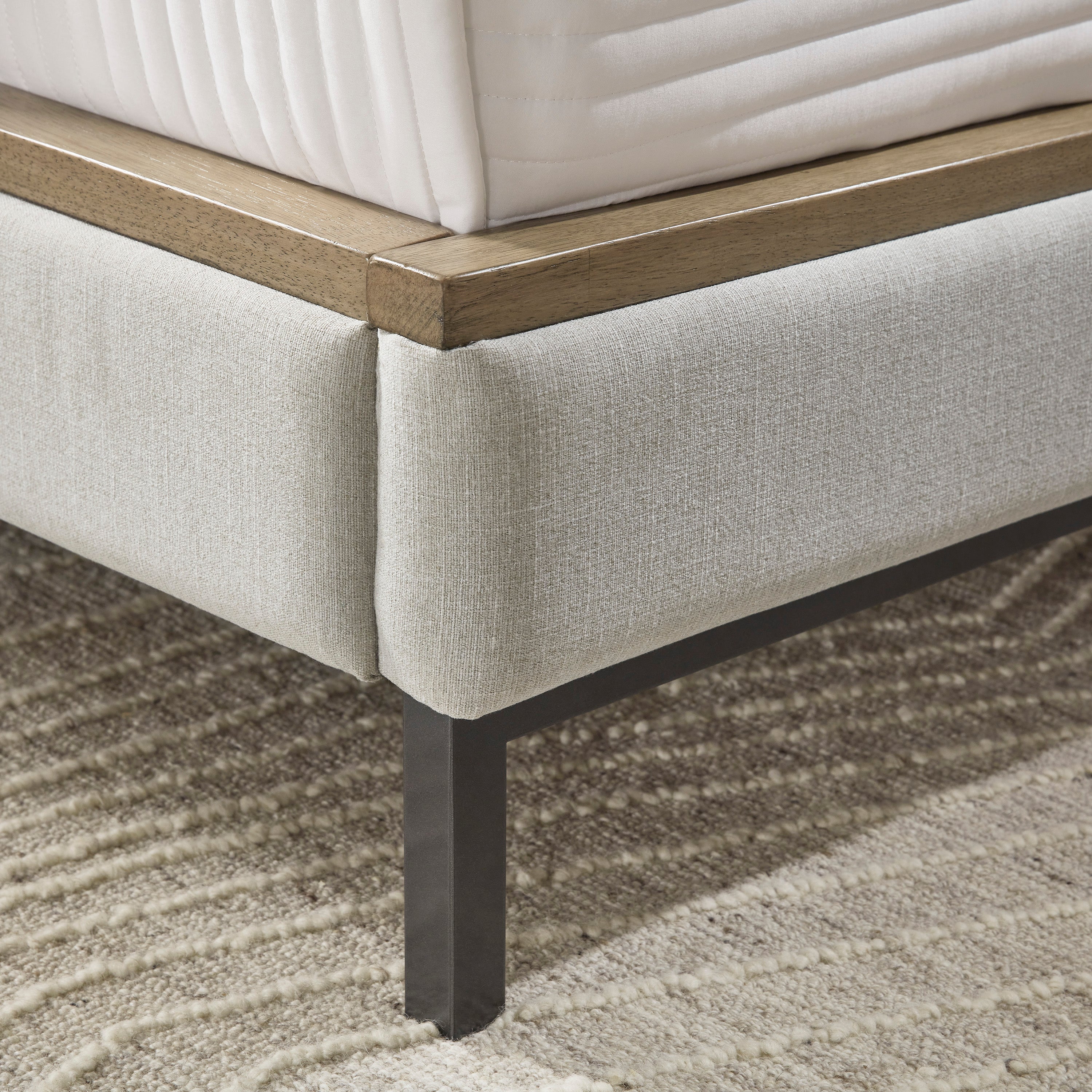 Tomtyn Light Brown King Upholstered Platform Bed - Image 6