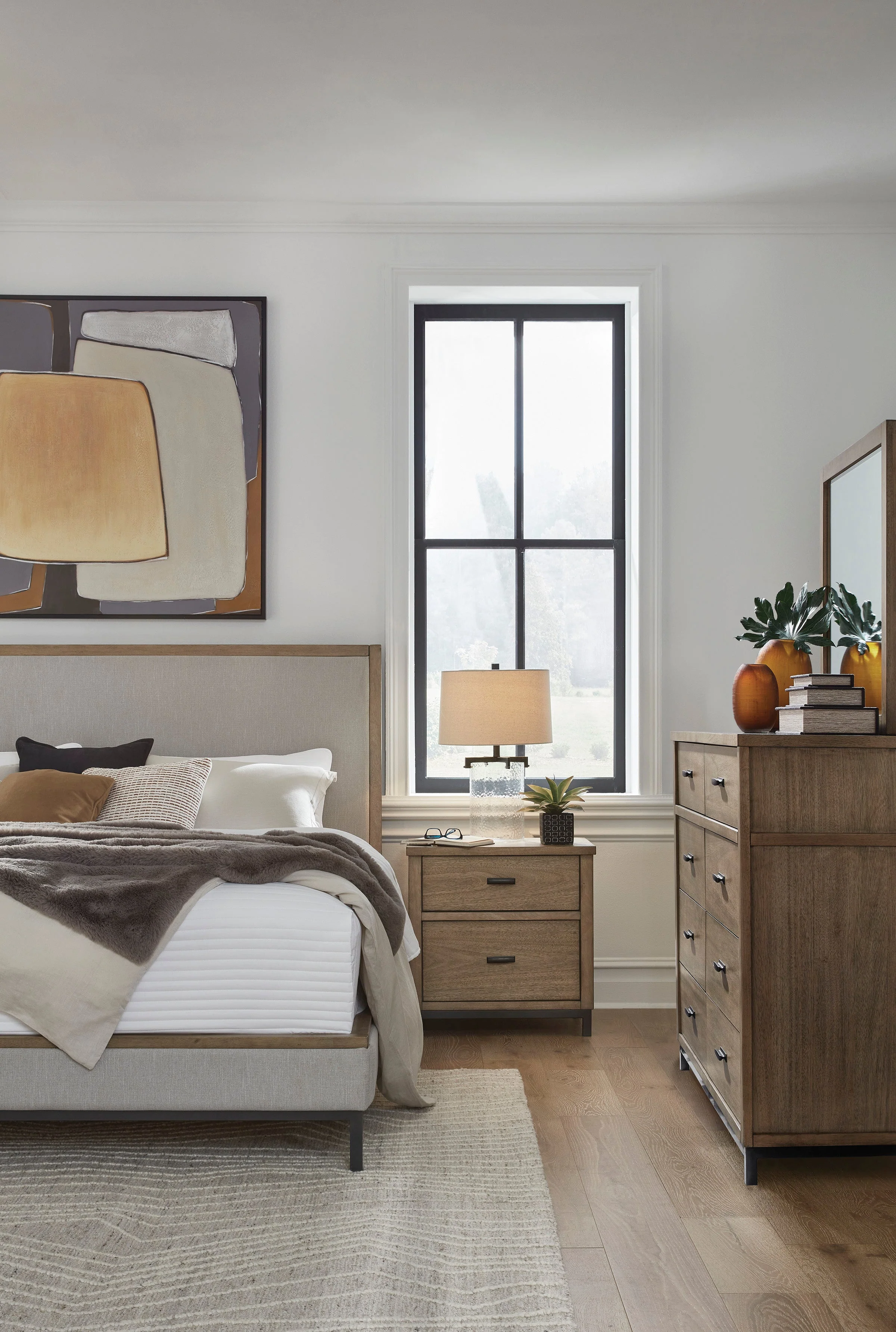 Tomtyn Light Brown Queen Upholstered Platform Bed - Image 10