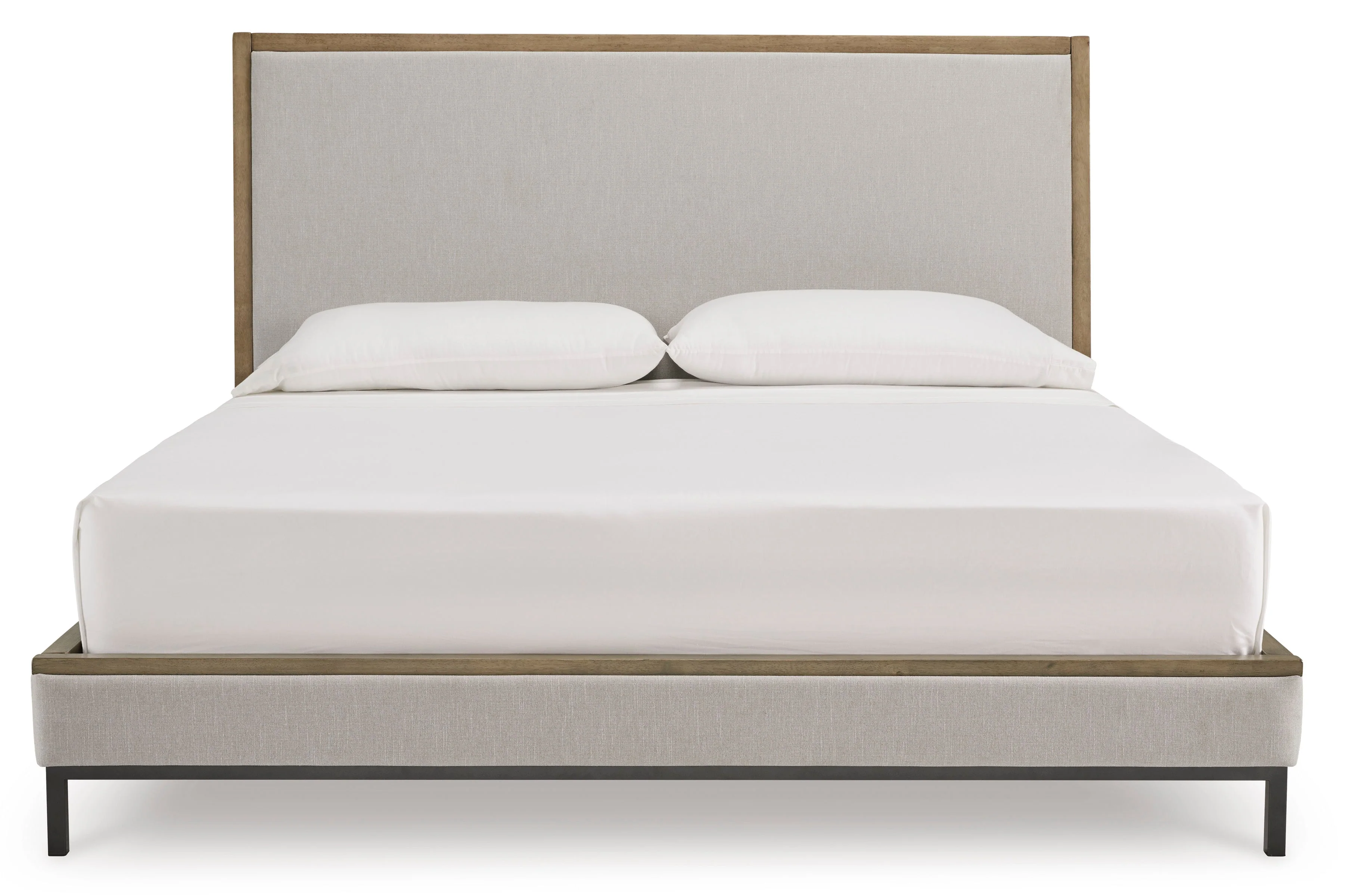 Tomtyn Light Brown Queen Upholstered Platform Bed - Image 3