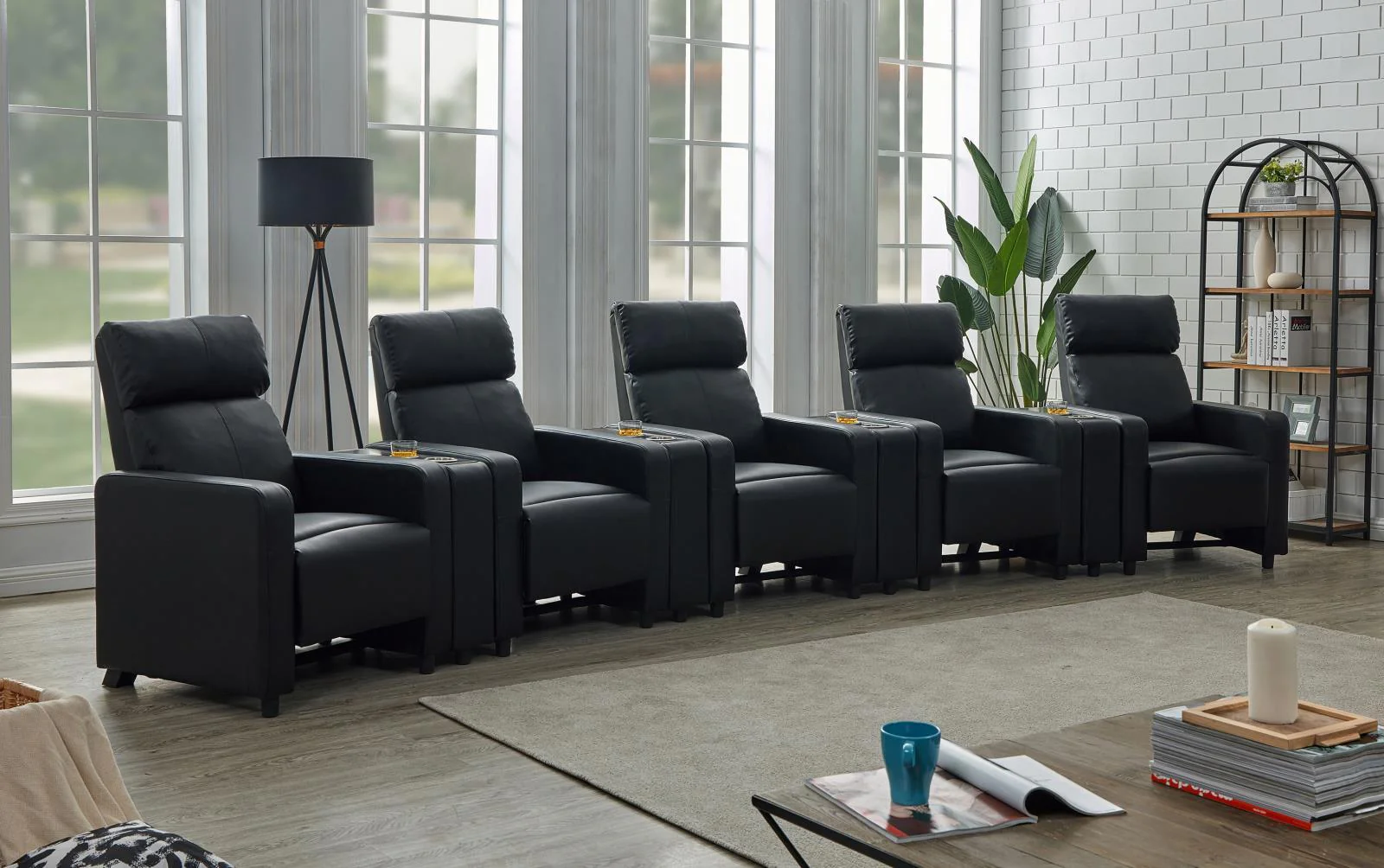 Toohey Black Upholstered Tufted Recliner Living Room Set - Image 13