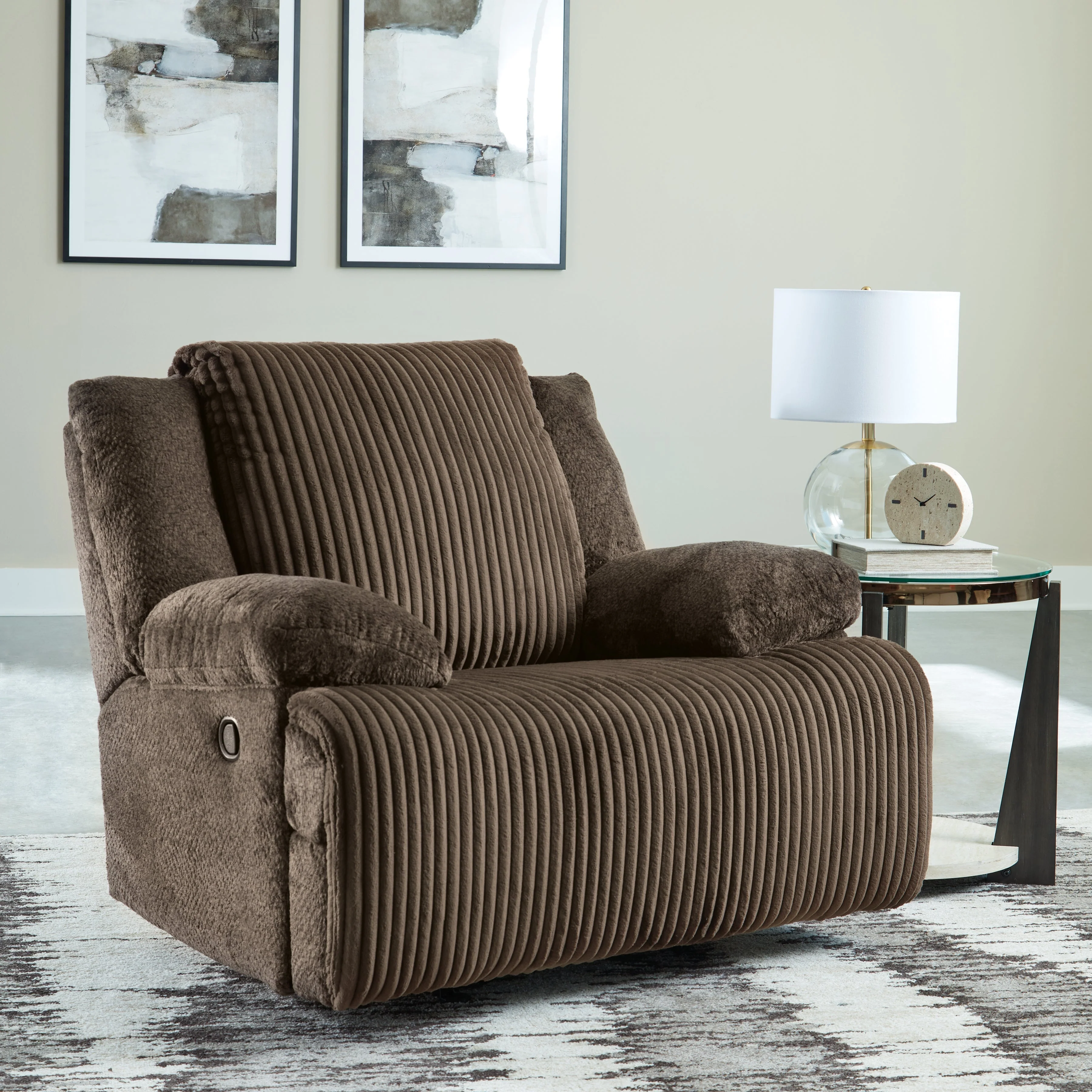 Top Tier 5-Piece Sectional with Recliner in Chocolate - Image 17