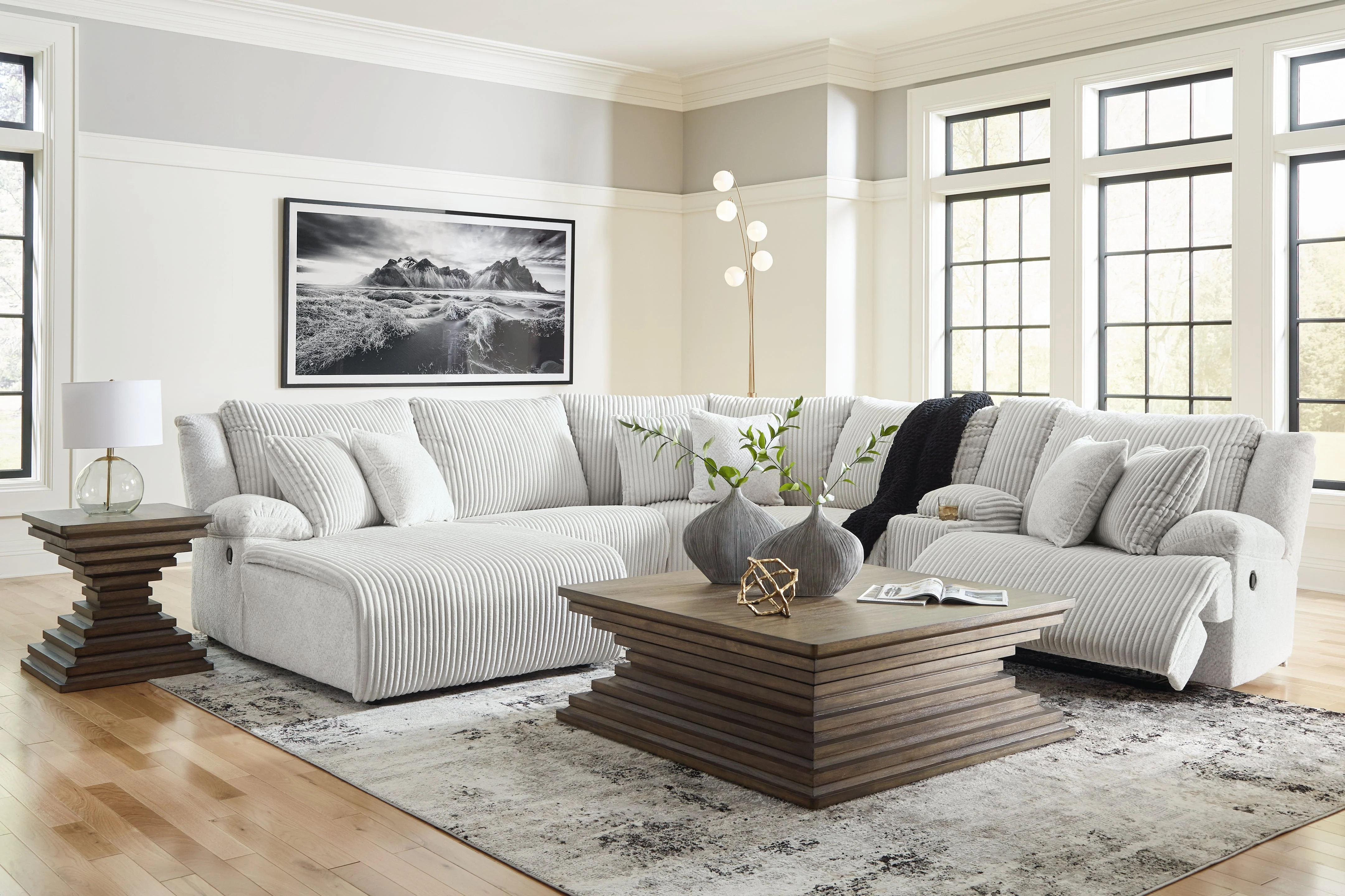 Top Tier Alloy 6-Piece Manual Reclining Modular Sectional with LAF Chaise and Console - Image 5