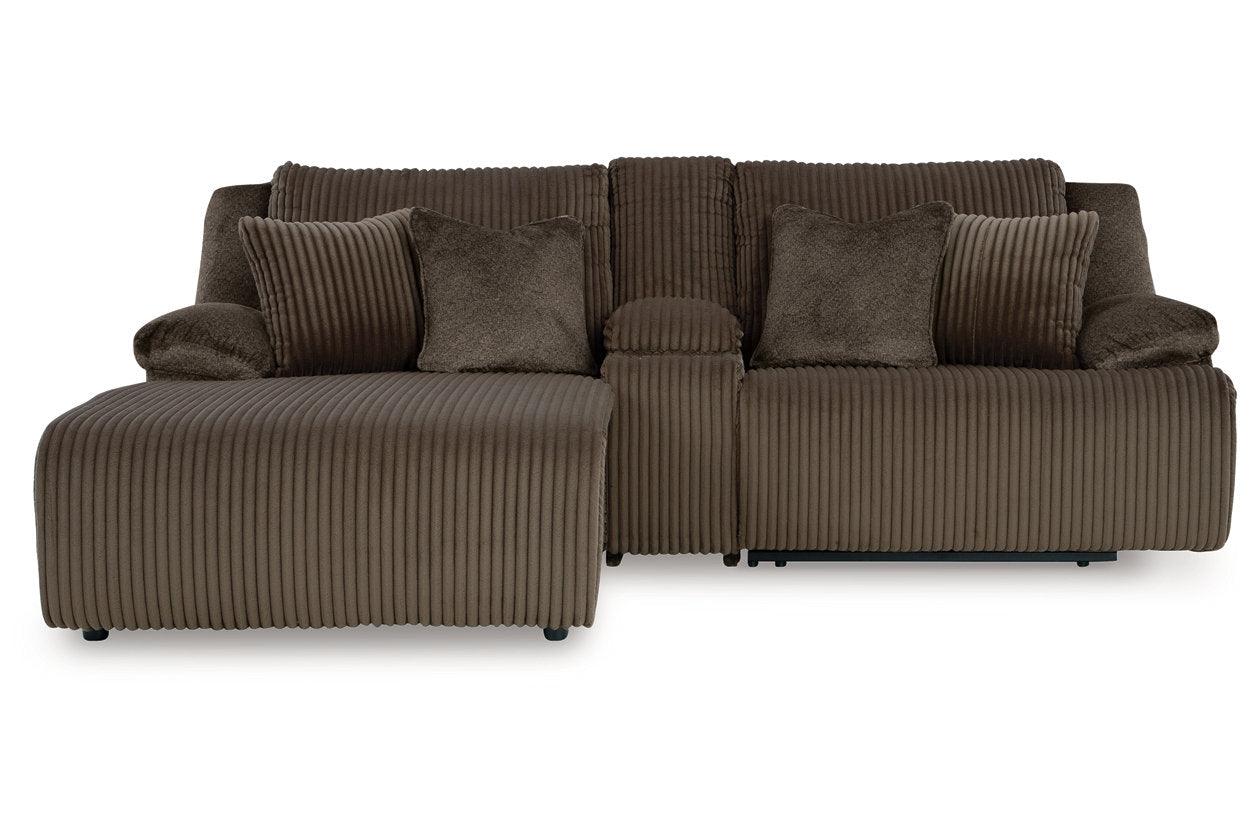 Top Tier Chocolate 3-Piece Reclining Modular Sectional with (LAF) Chaise and Console - Image 3