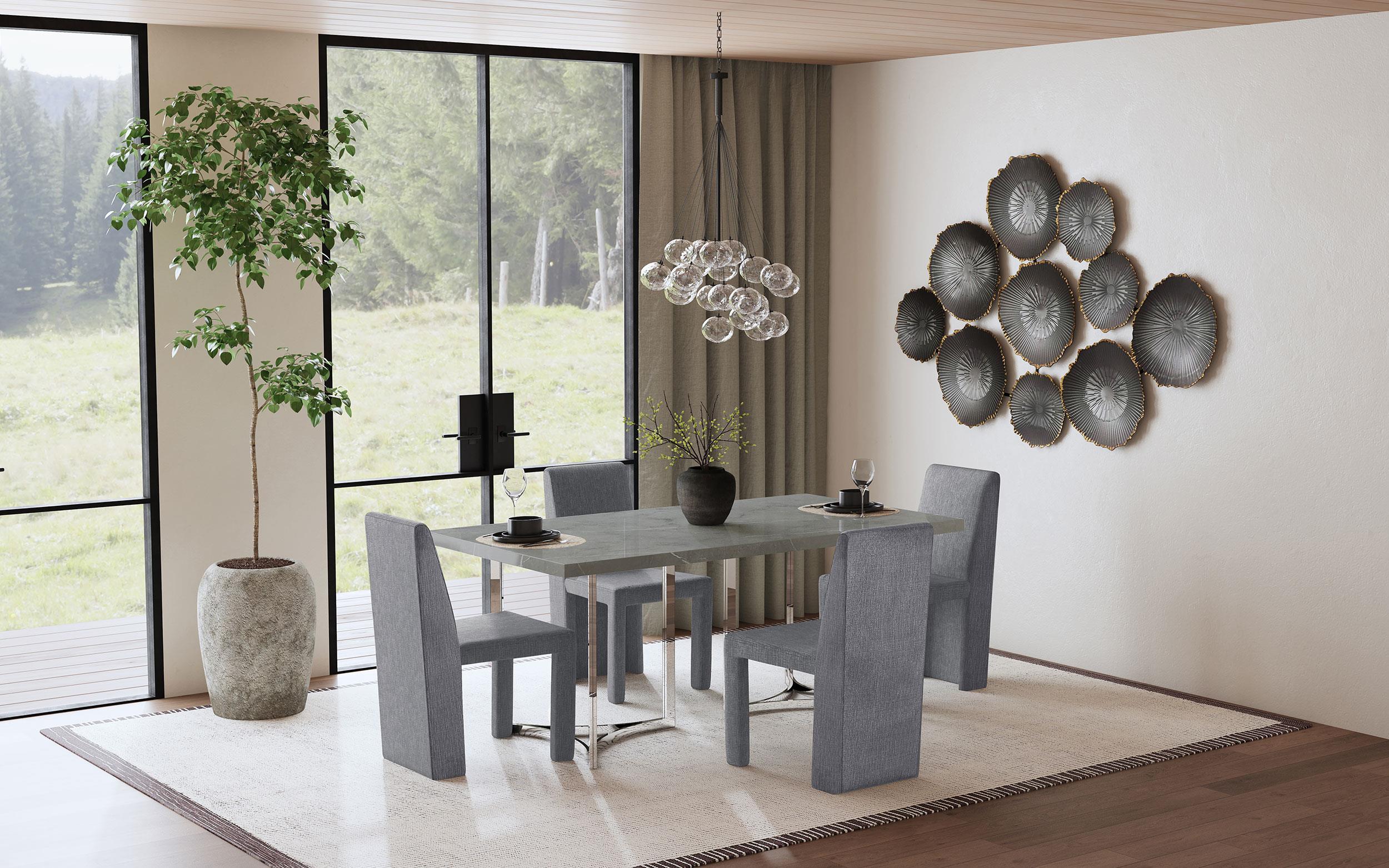 Tordera Velvet Upholstered Side Chair Grey (Set of 2) - Image 12