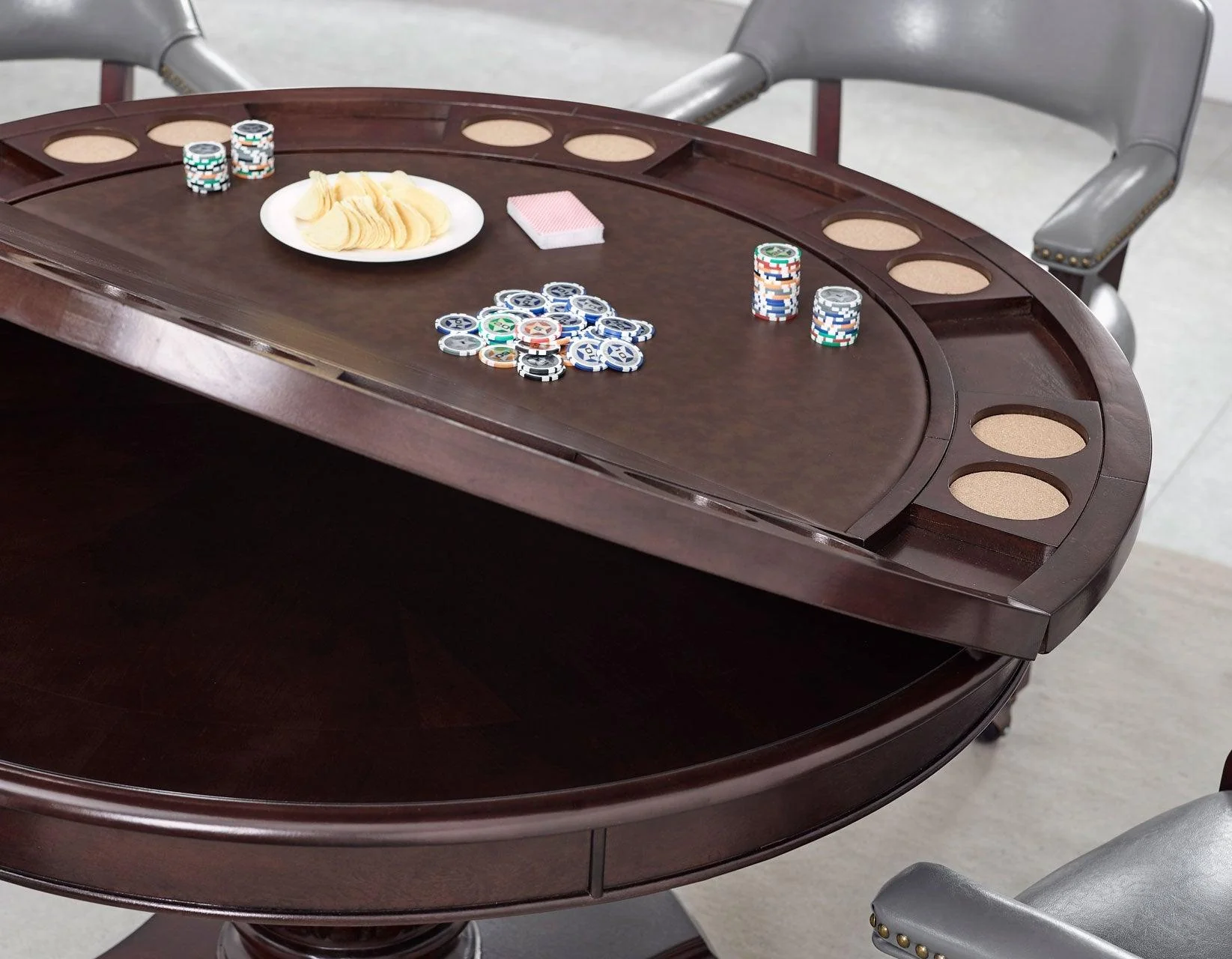 Tournament Game Table and Chairs, 6-Piece, Gray(Table & 4 Chairs) - Image 5