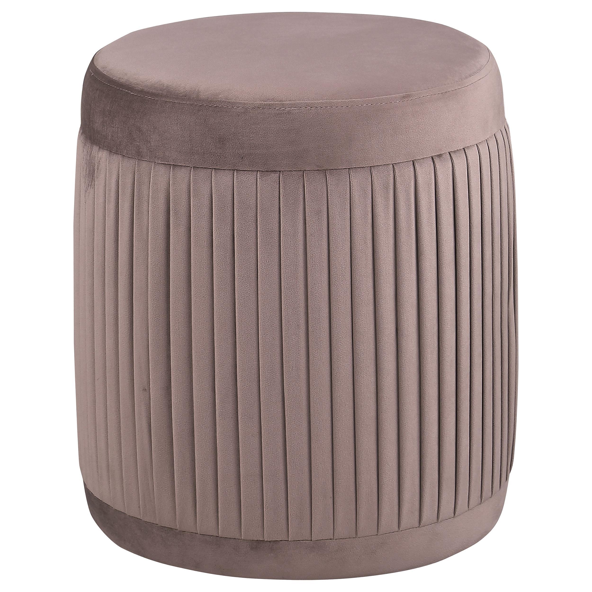 Tovar Mauve Round Upholstered Ottoman - Image 4