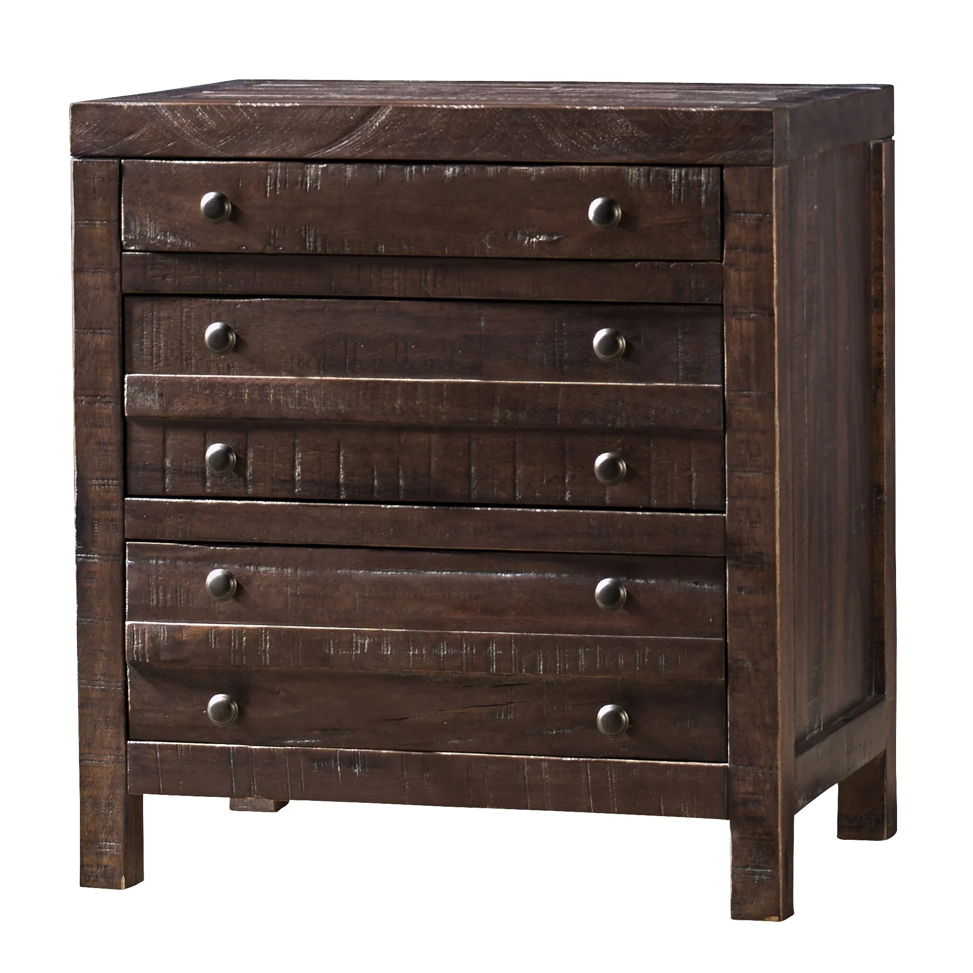 Townsend Three Drawer Solid Wood Nightstand in Java - Image 4
