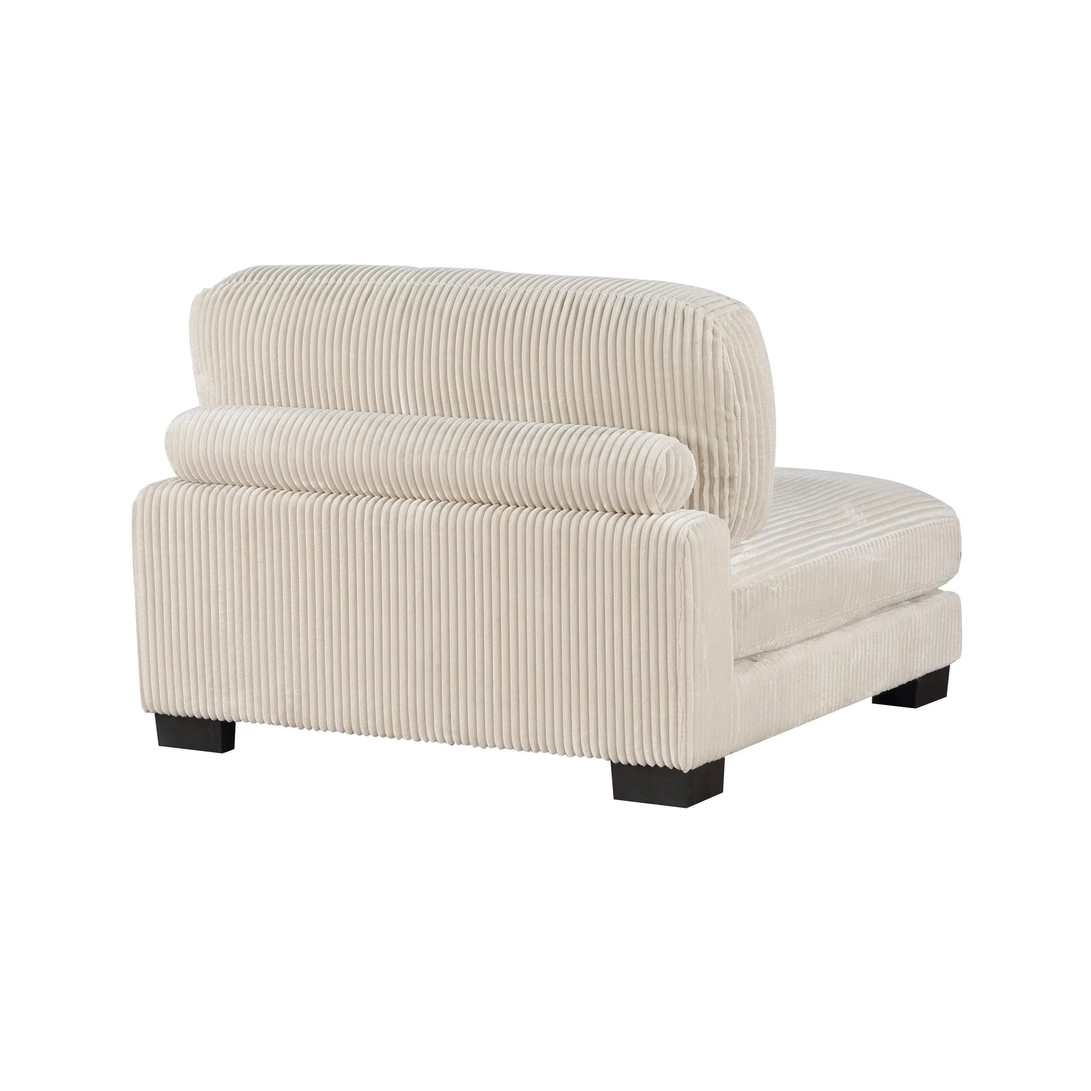 Traverse Beige Corduroy 5-Piece Modular Sectional with Ottoman - Image 9