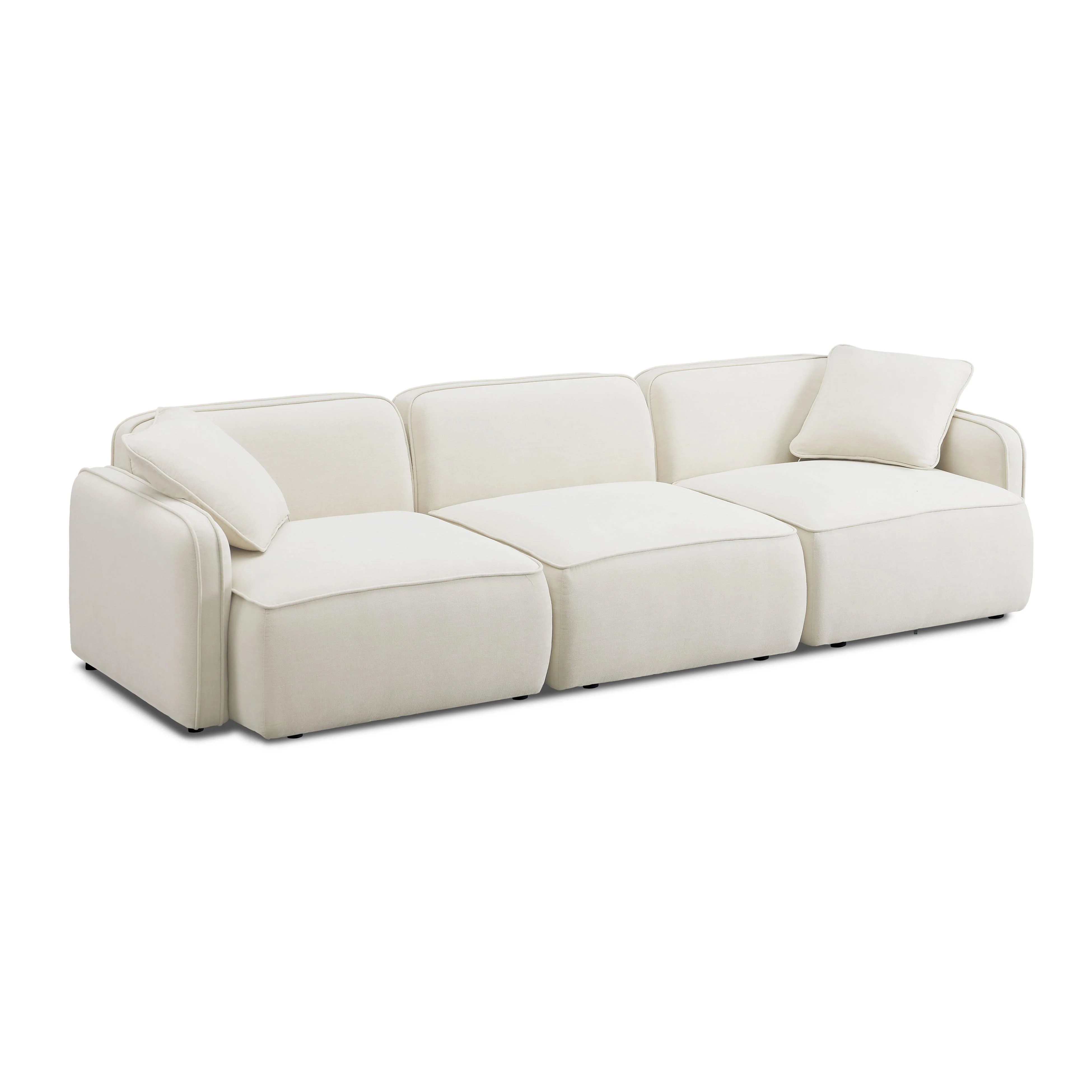 Travie Sand Upcycled Linen Modular Sofa - Image 7